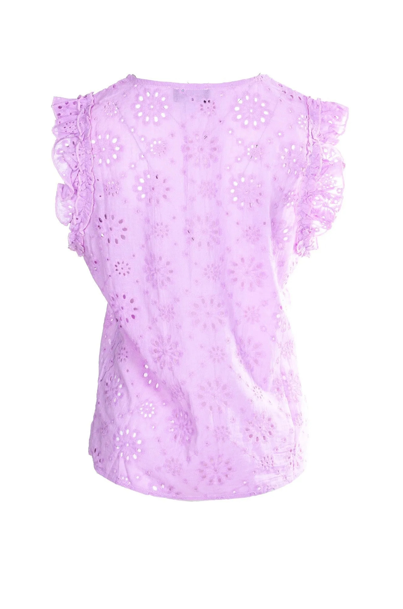 100% Cotton Broderie Anglaise Top | LILAC | 8591A1 Peace Flow
