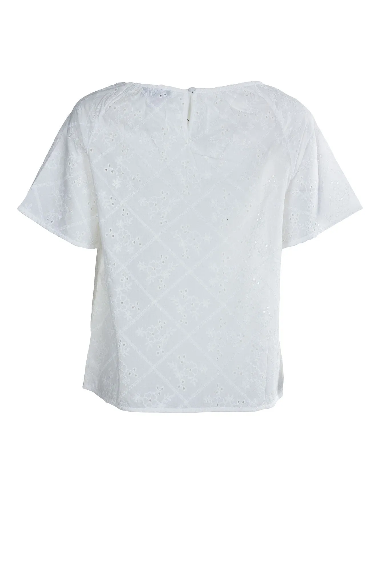 100% Cotton Broderie Anglaise Top | WHITE | 8592A1 Poise Fit WindResistantWeave