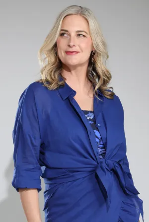 100% Cotton sheer Beach Shirt | INDIGO | 0731C1 OdorResistantTechnology