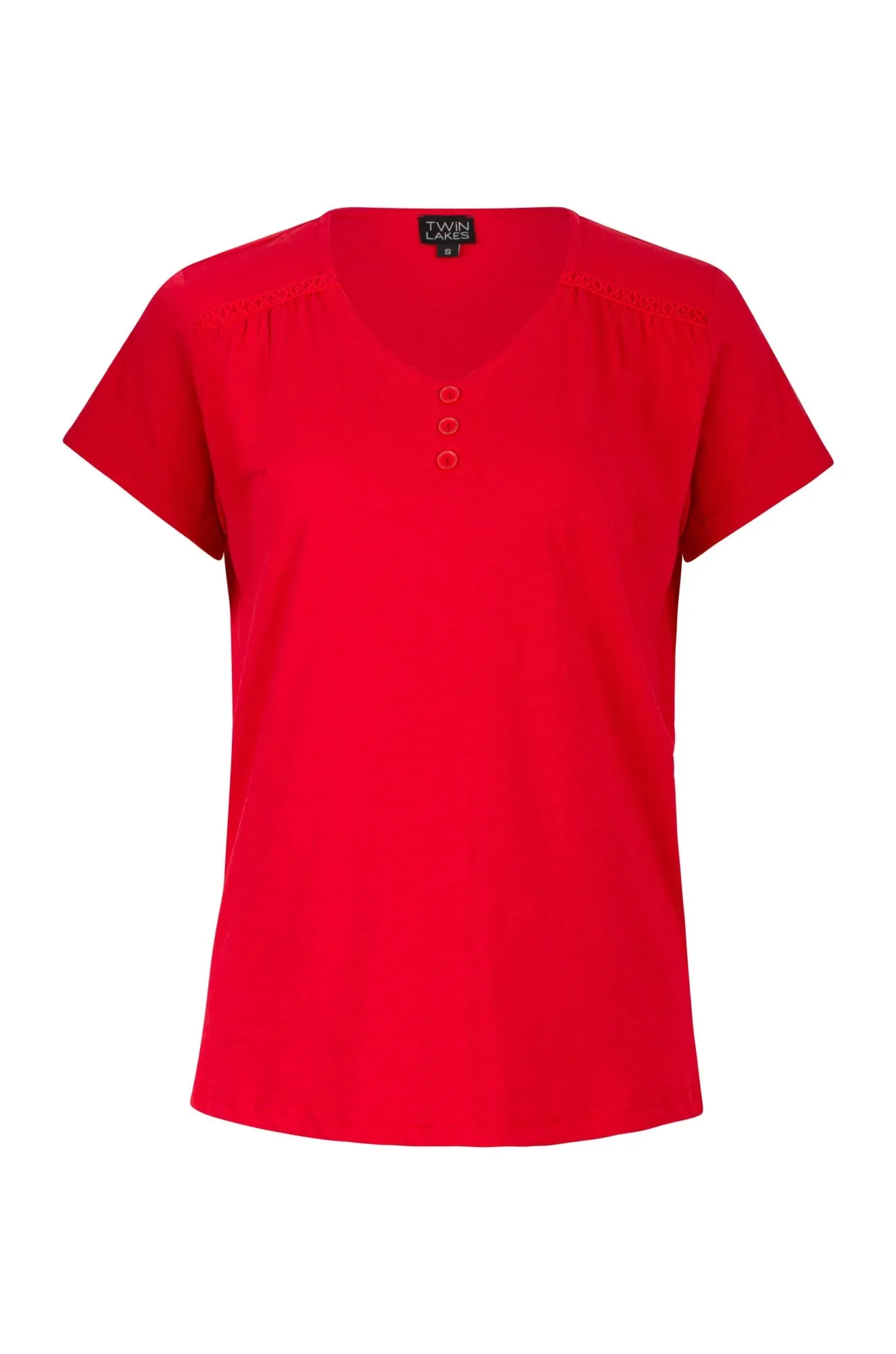 100% Cotton Slub Top | RED | 6963A1 Tencel Blend Fabric