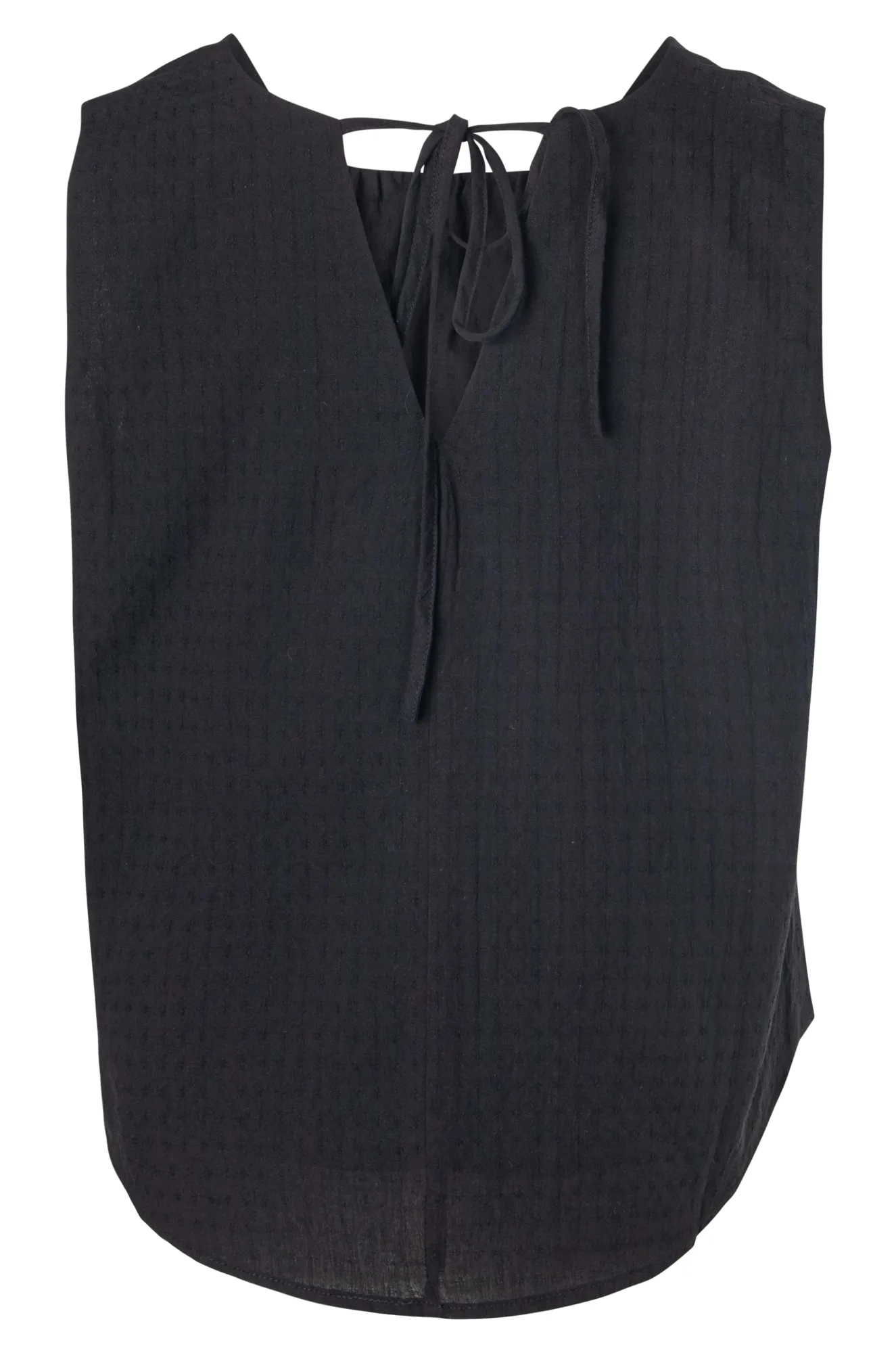 LowMaintenanceFabric CompressionEnhanced Fit 100% Cotton Textured Top | Black | 6101A1