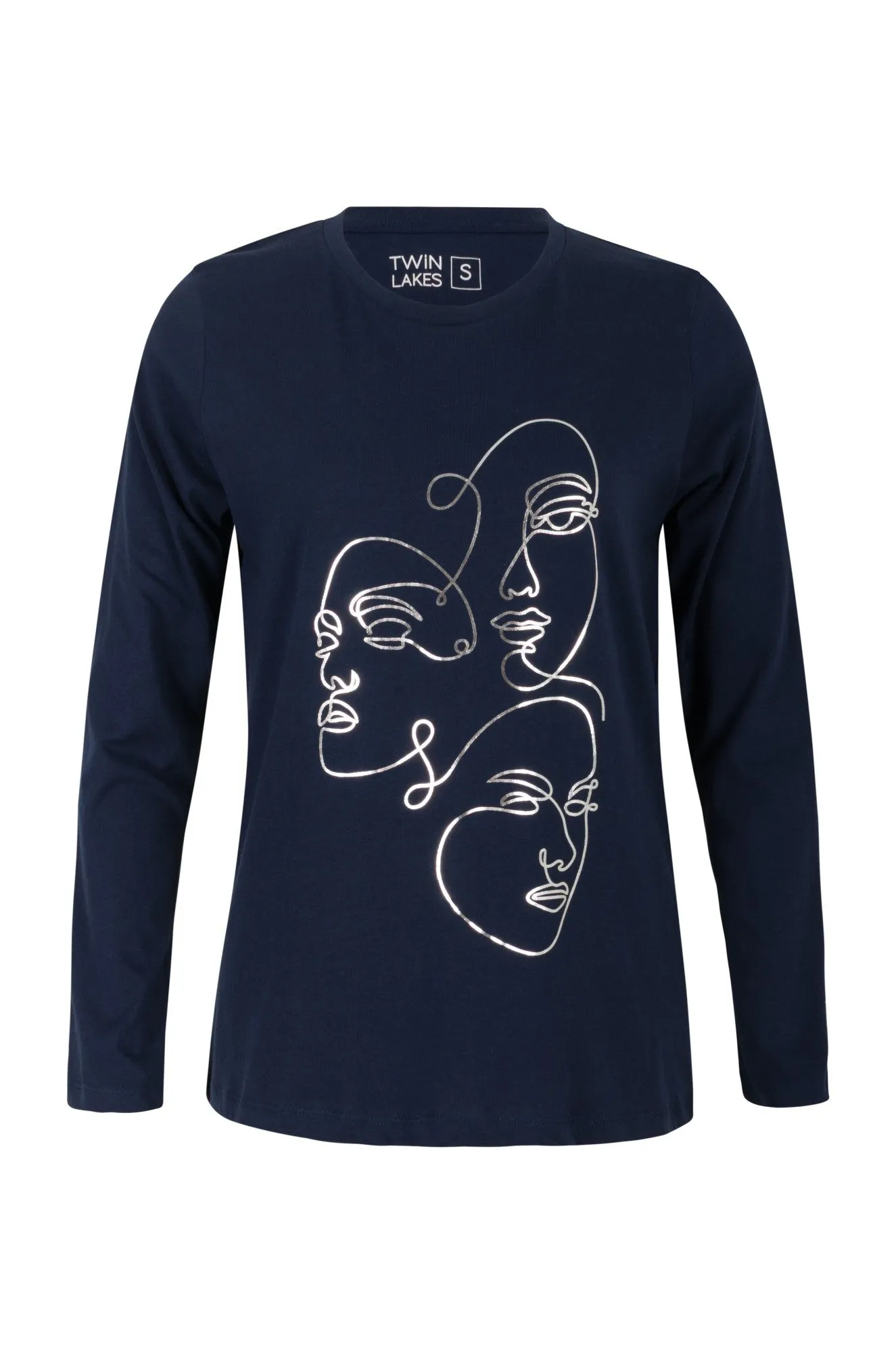 100% Cotton Top | Three Ladies Foil/Navy | 3405B1 SustainableTextiles QuickRelease Closure
