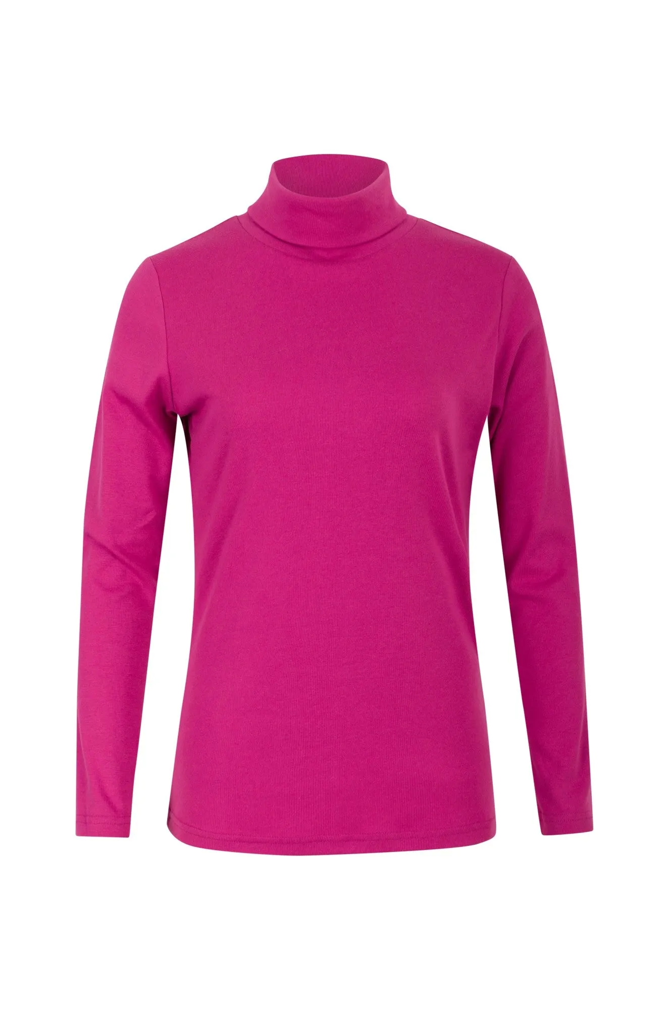 1x1 Rib Cotton Poly Roll neck Top | CERISE | 6554B1 Game Core SlipResistantWaistband