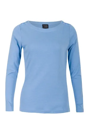 Recycled materials 1x1 Rib Cotton Poly Top | SKY MARLE | 6551B1