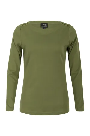 Fire Glow 1x1 Rib Cotton Poly Top | SOFT OLIVE | 6551B1