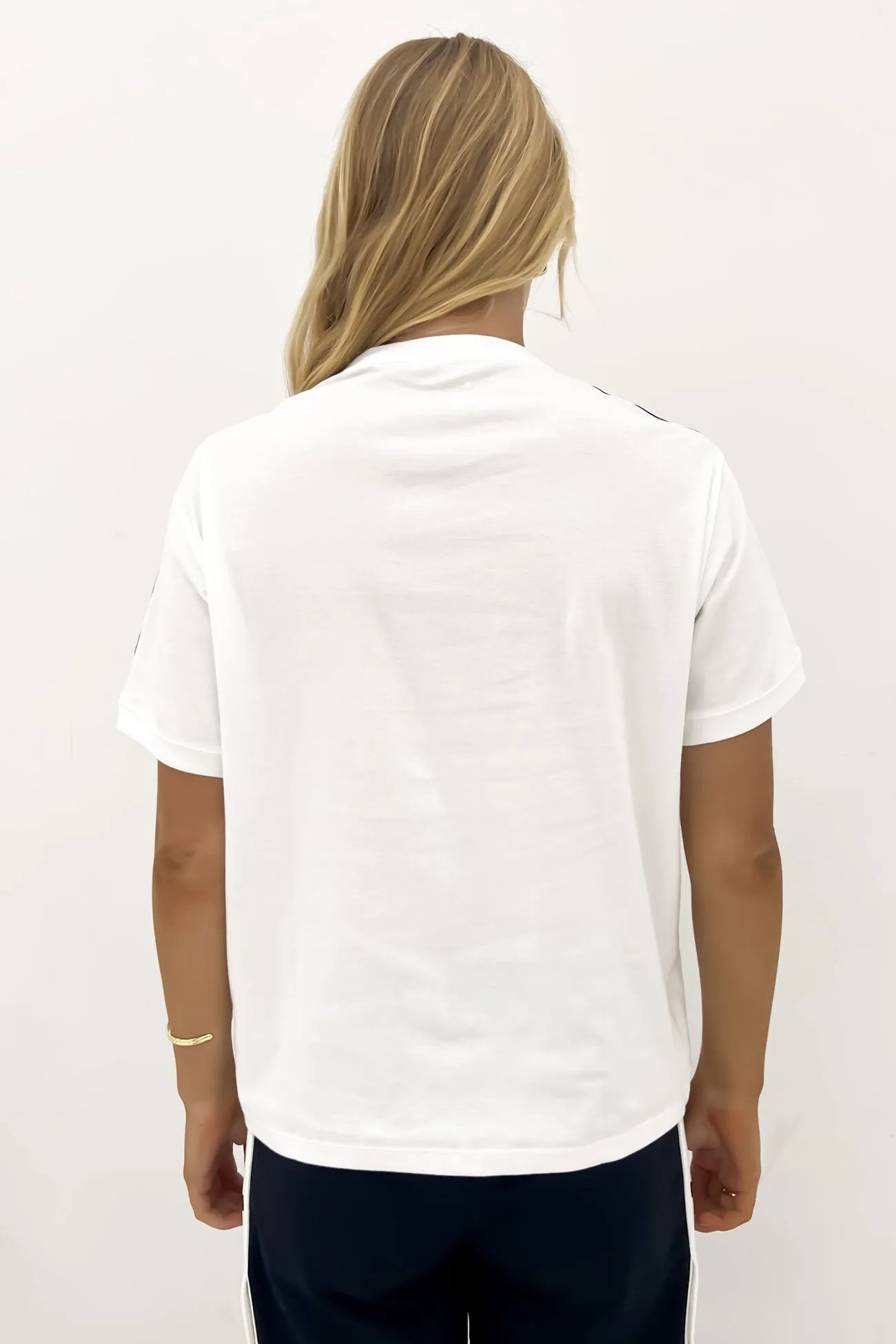 3 Stripe Tee White Cozy and Comfortable Cozy Layer