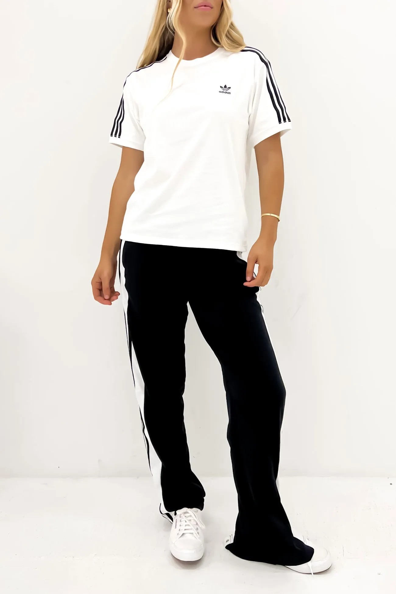Cashmere combination 3 Stripe Tee White