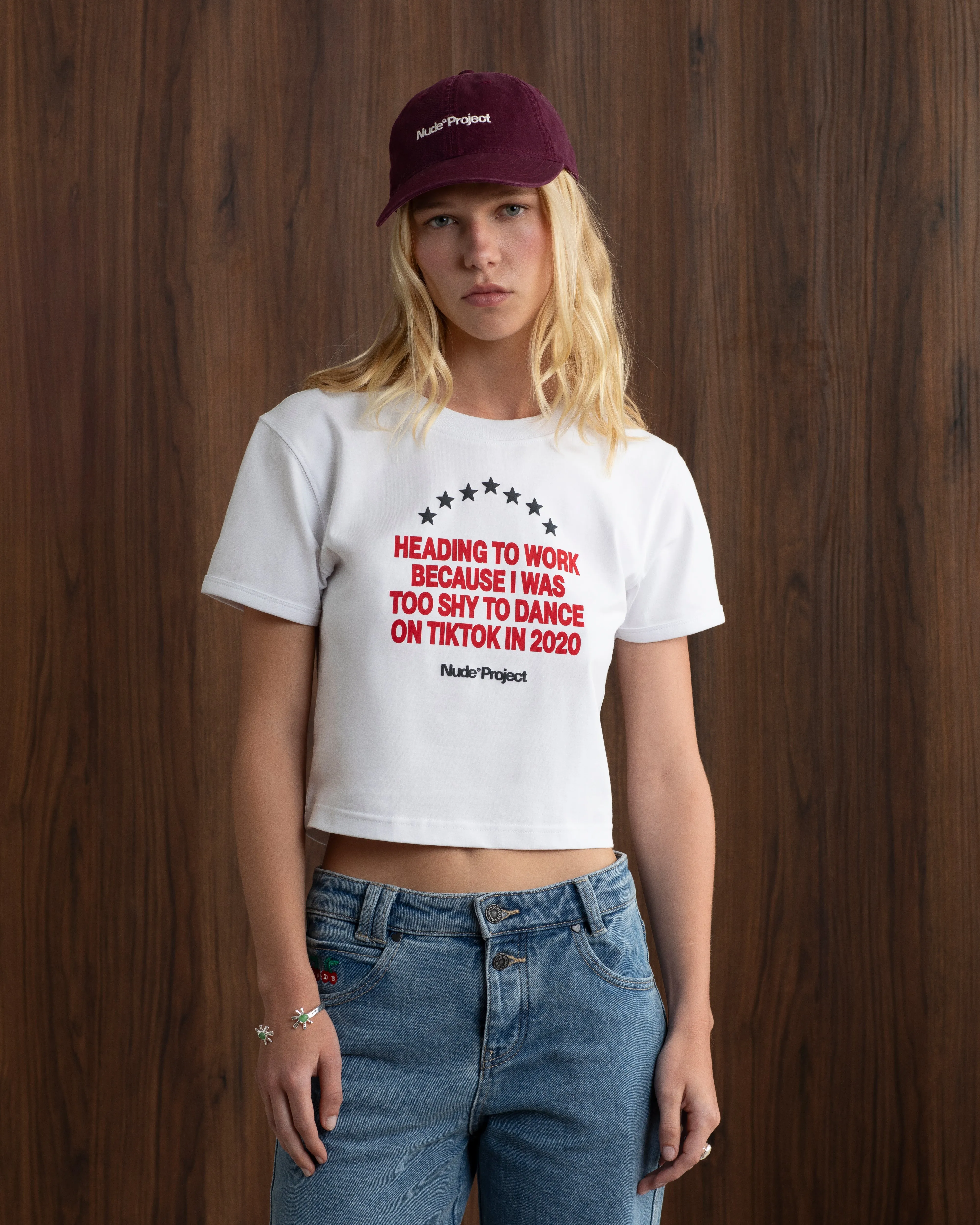 Cool Glow 9-5 Baby Tee White