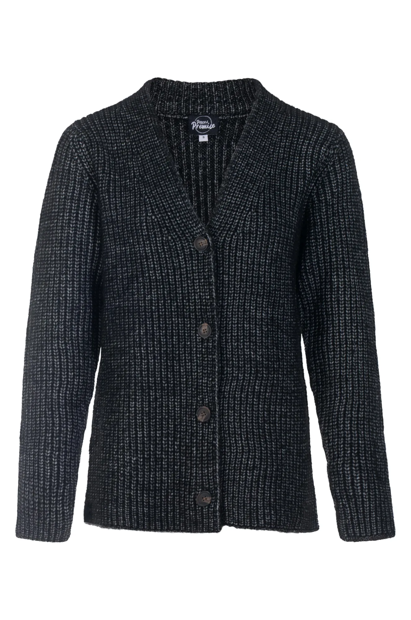 Fisher rib V neck Cardigan | CHARCOAL MARL | 7273ZZ Fashionable Look Reinforced Hem