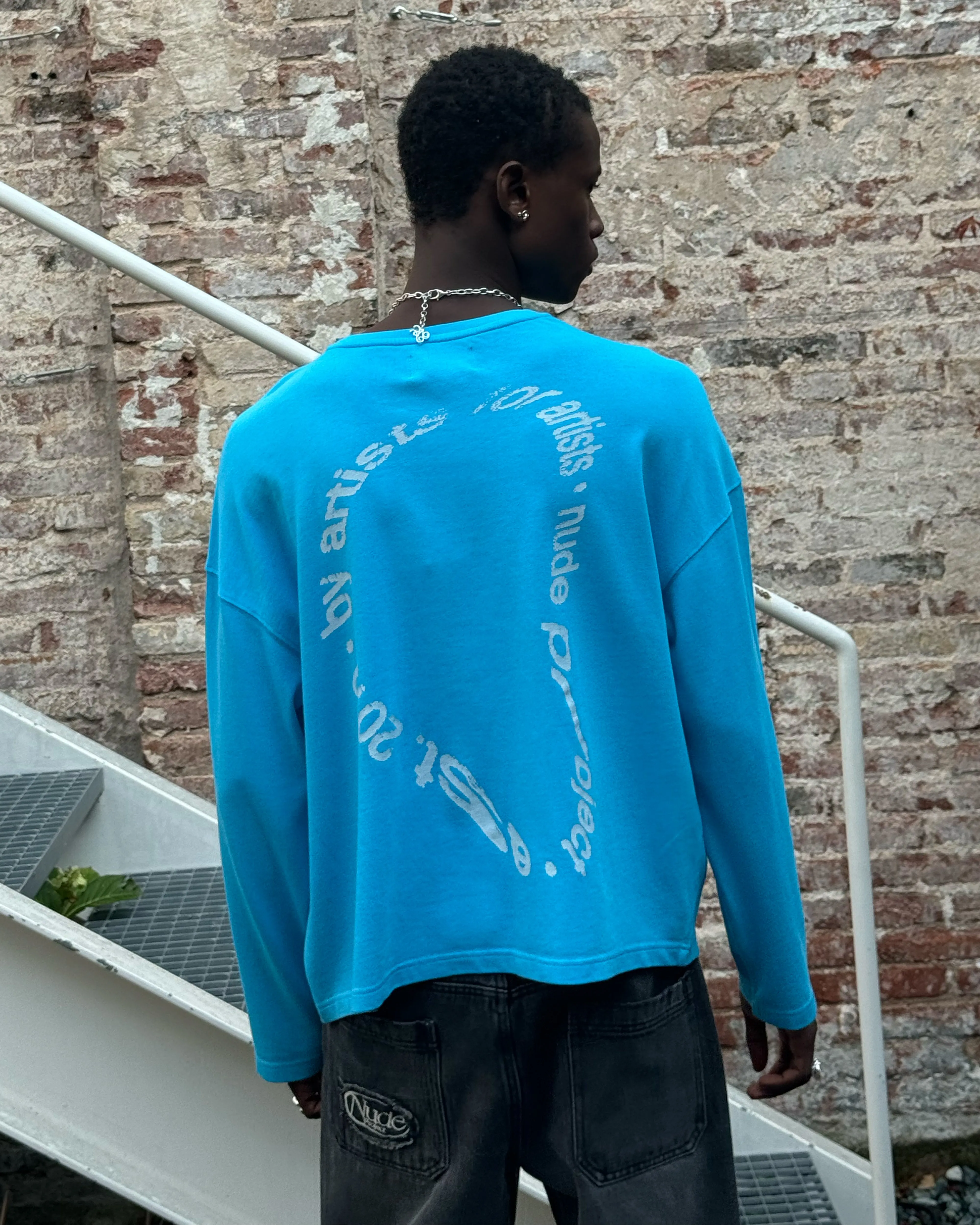 Windproof Fabric Gallery Long-Sleeve Tee Blue