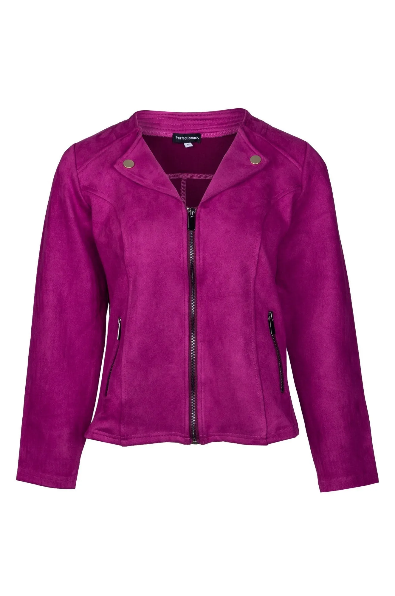 Suede Look Jacket | MAGENTA | 4062B1 Simple Comfort