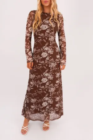 Achsah Maxi Dress Brown Winter Layering