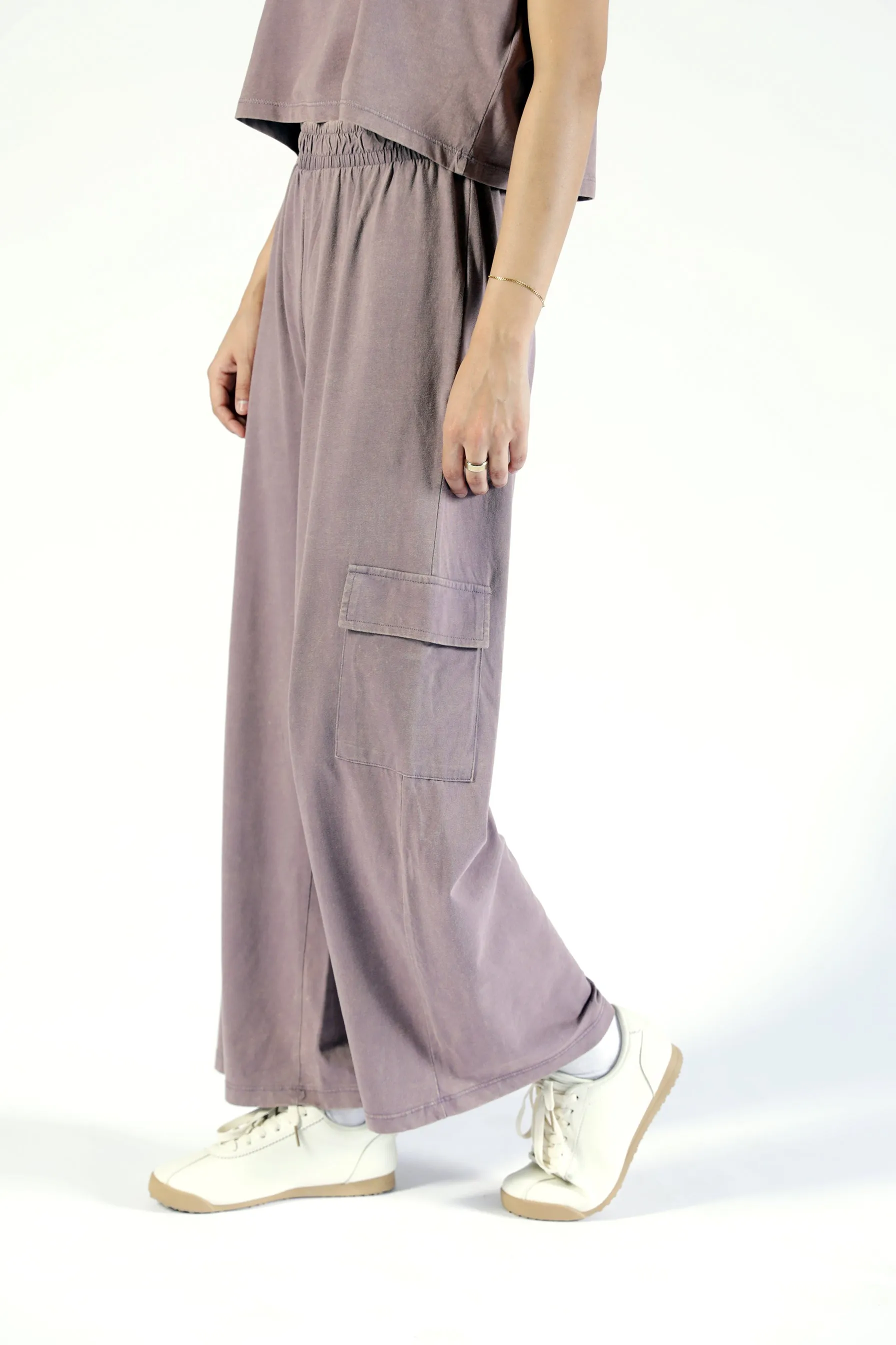 ACID WASH CARGO TROUSERS Chilly Weather Wear Essential Comfort