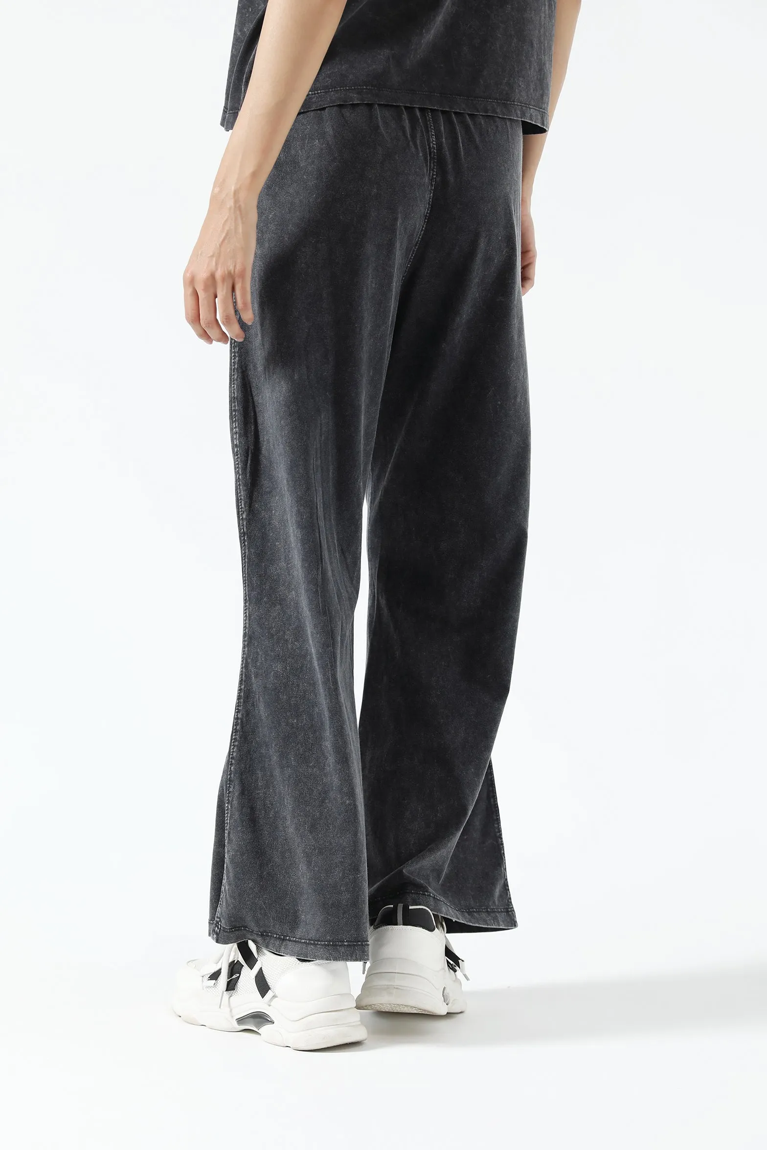 Relax Fit Wear ACID WASH WIDE LEG TROUSERS