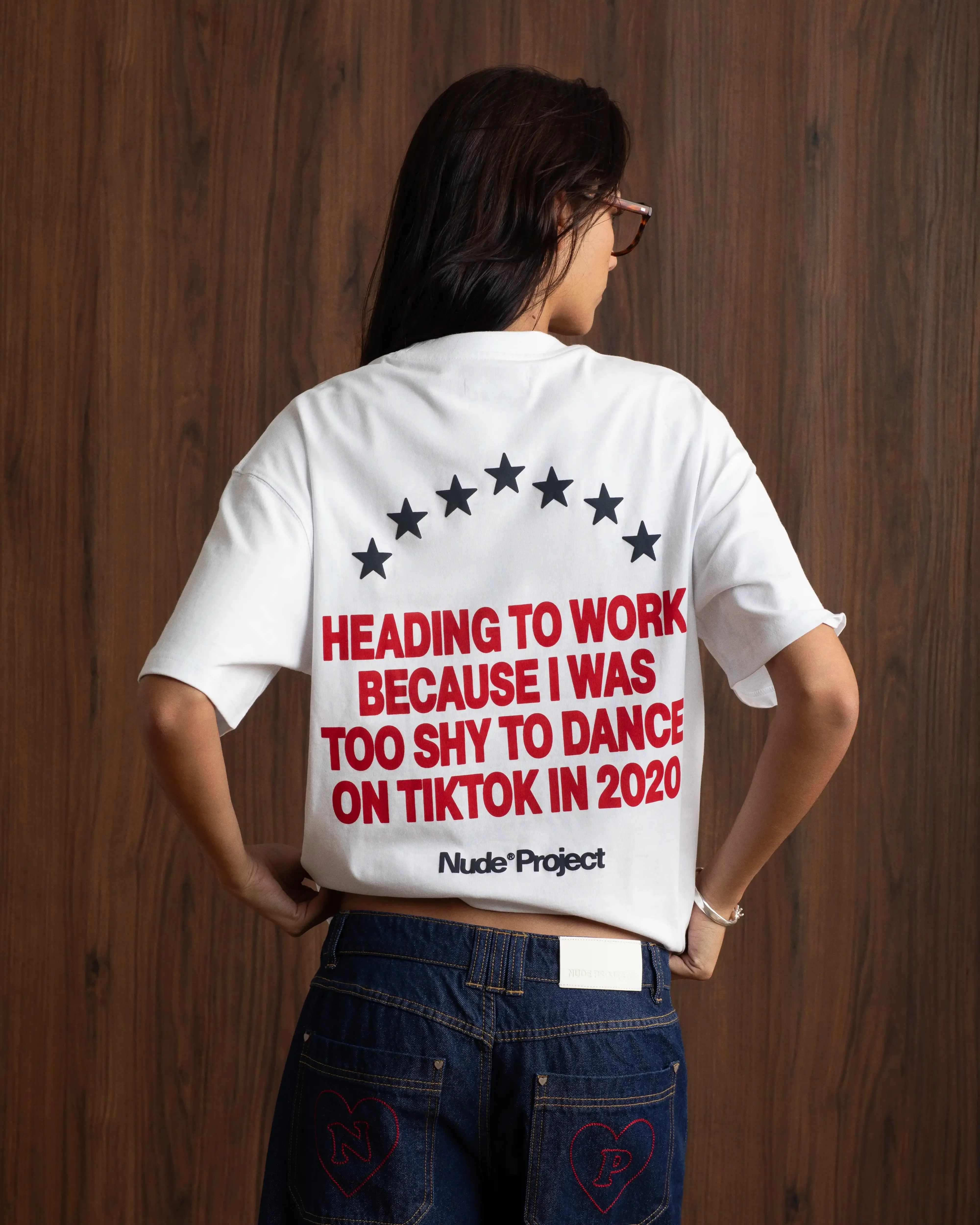 9-5 Tee White Relaxed Cut