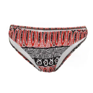 BuiltIn Grip Jewel tone Women's Printed Ring Detail Bikini Bottom,Multi