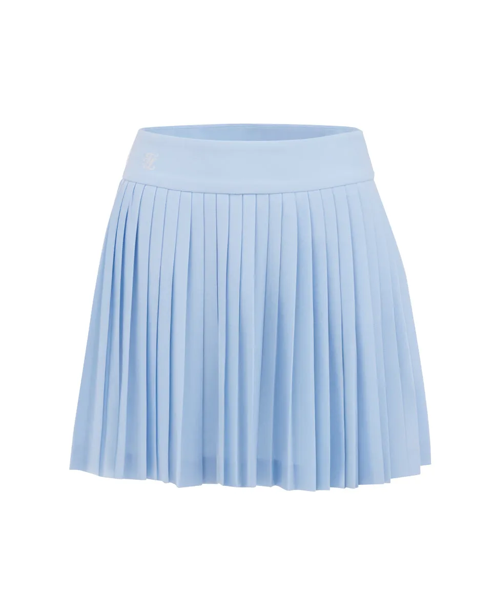 Pique pleated skirt - Light Blue Neutral Tones