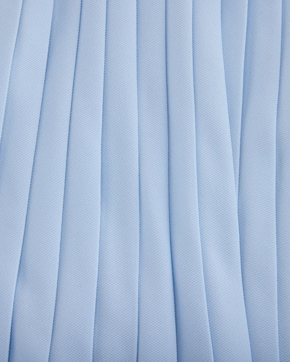 Twist Front Statement Fashion Pique pleated skirt - Light Blue