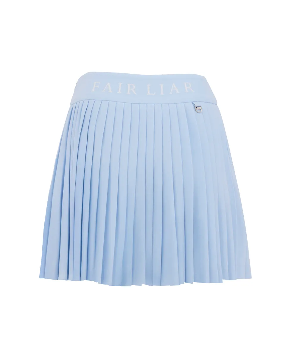 Smart Design Pique pleated skirt - Light Blue