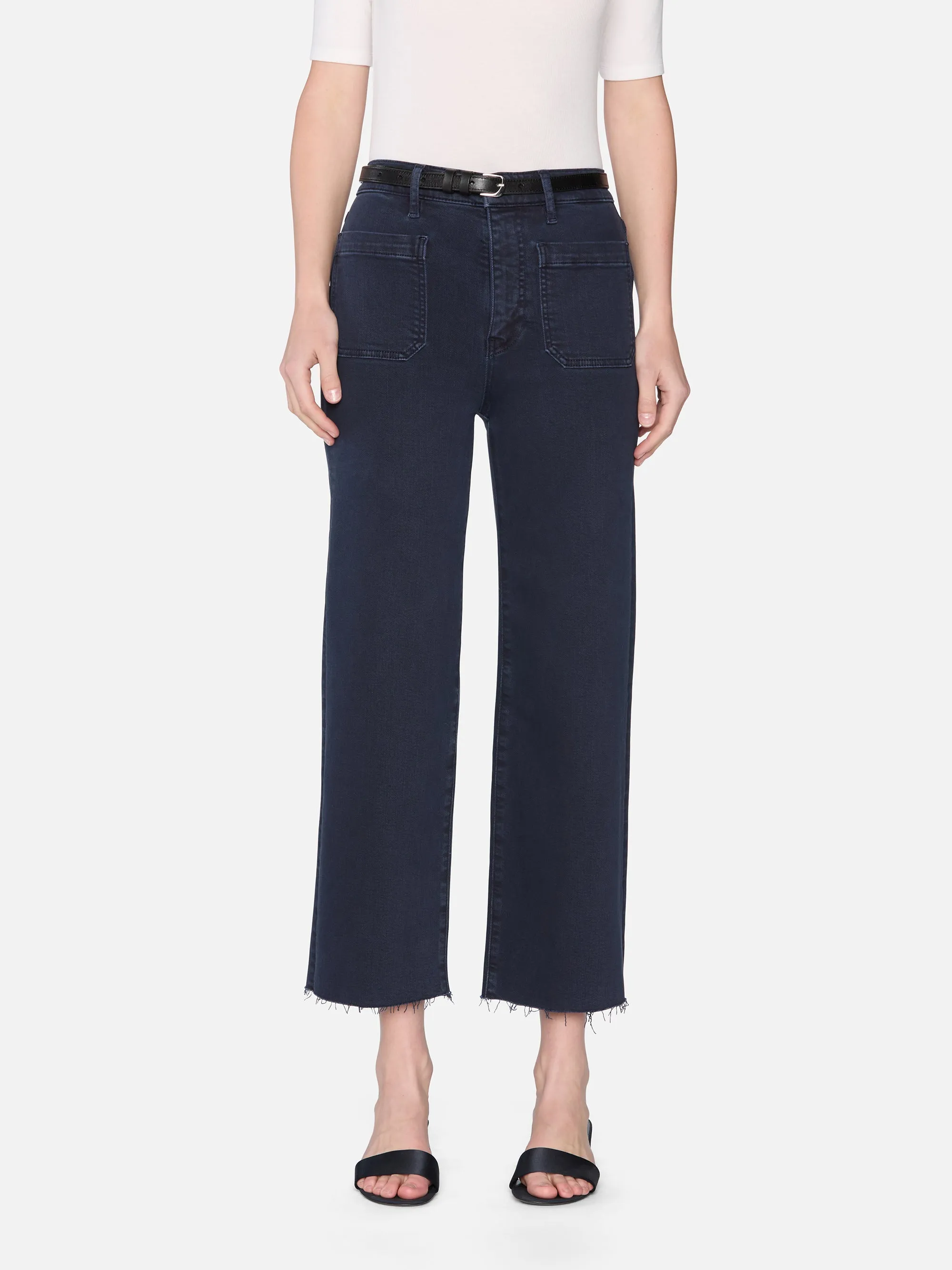 The Anchor Pant -- Navy Raw Fray Timeless Wear Easy Stretch