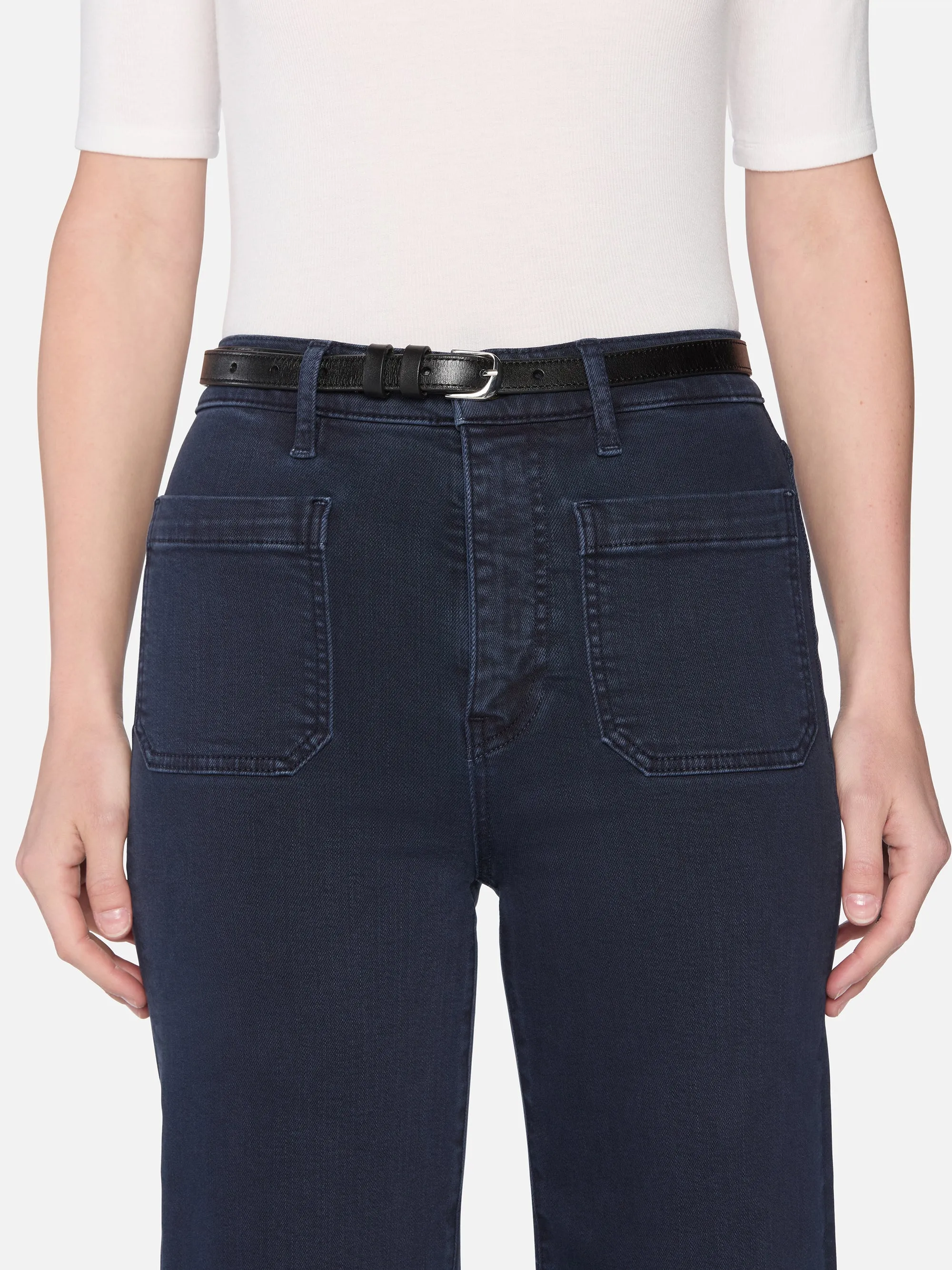 The Anchor Pant -- Navy Raw Fray Effortless Look Travel Essential