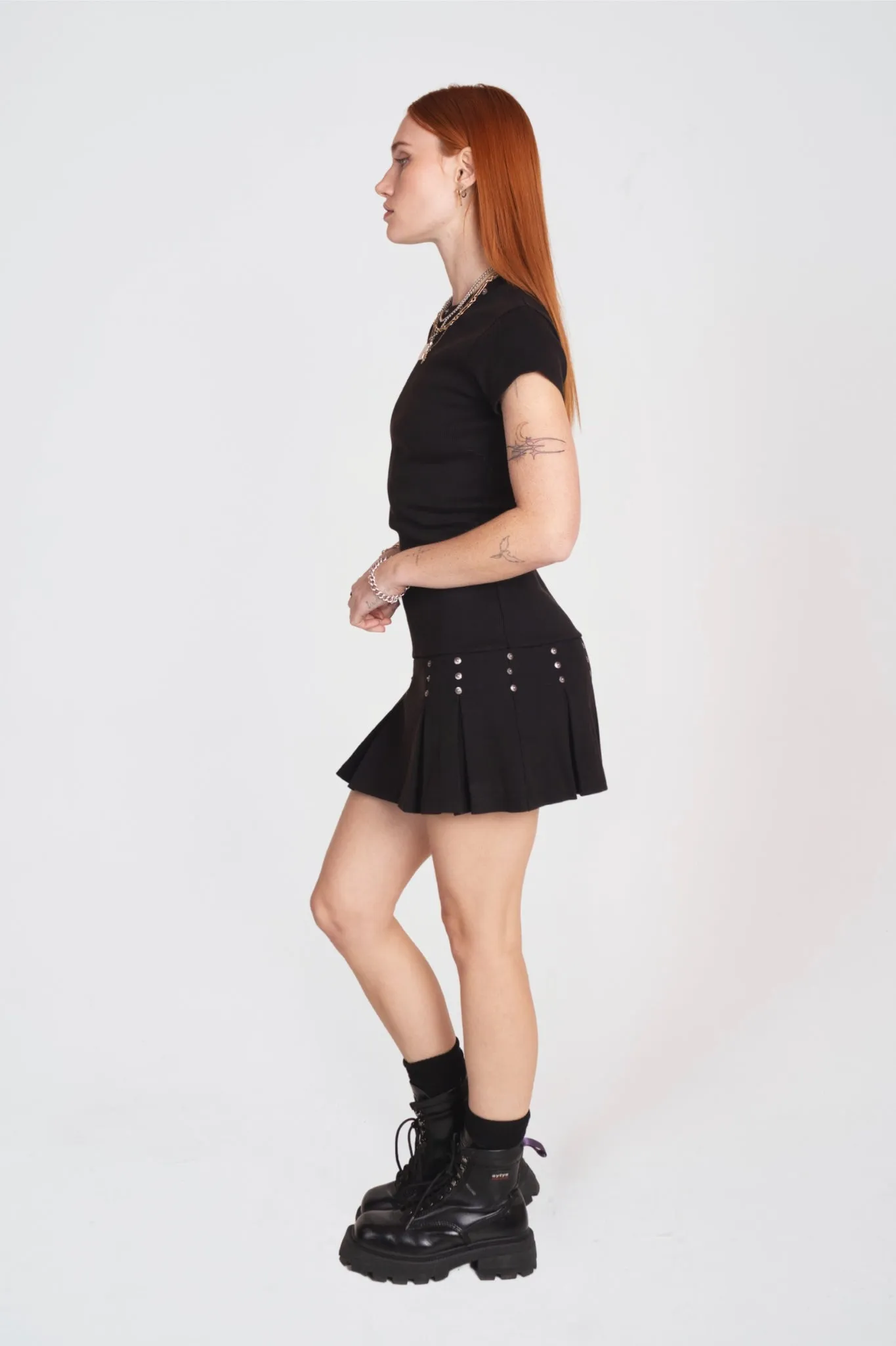 Casual Chic Thermal regulation Transit Studded Mini Dress