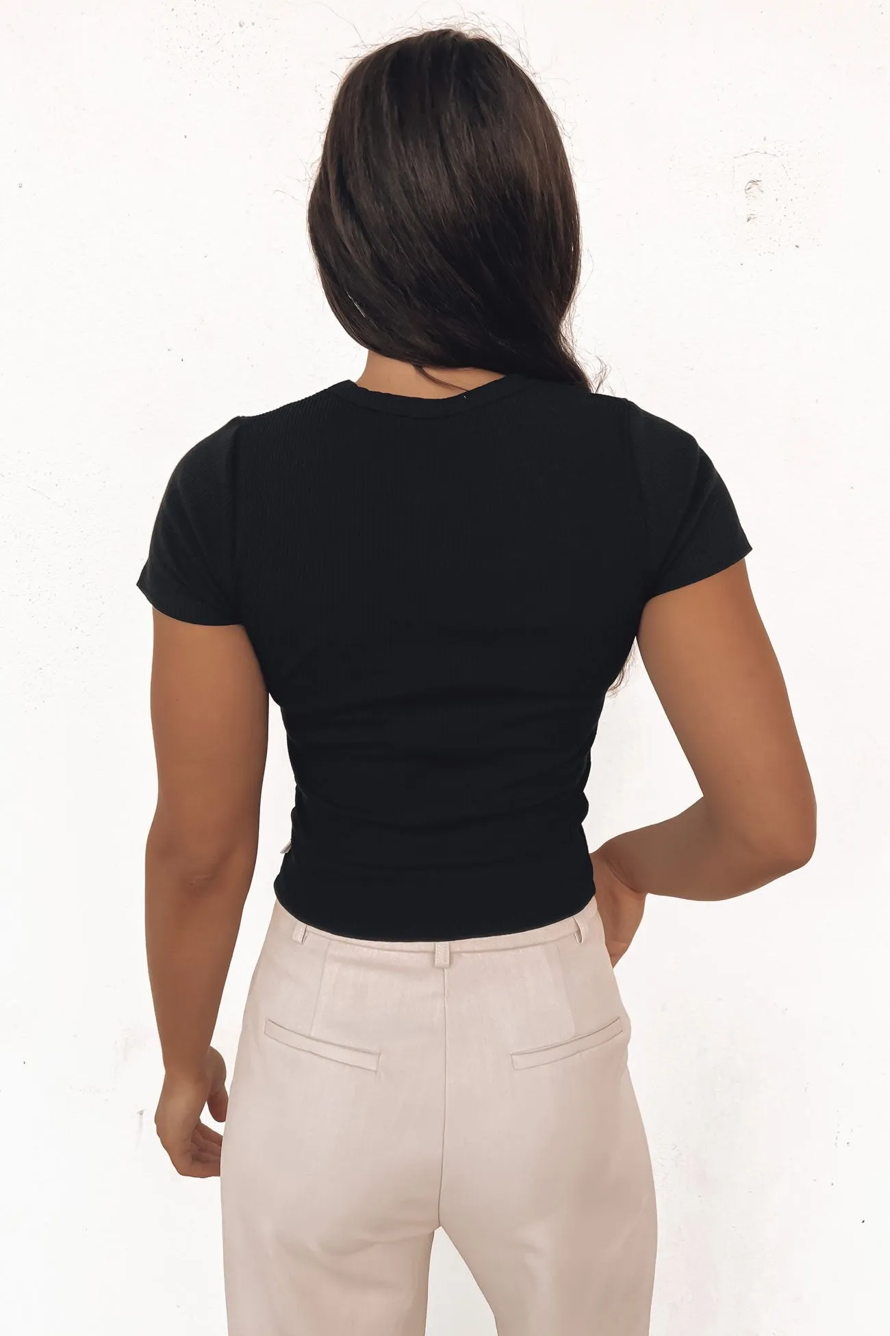 Zah Core Rib Tee Black Workout Gear Versatile Trend