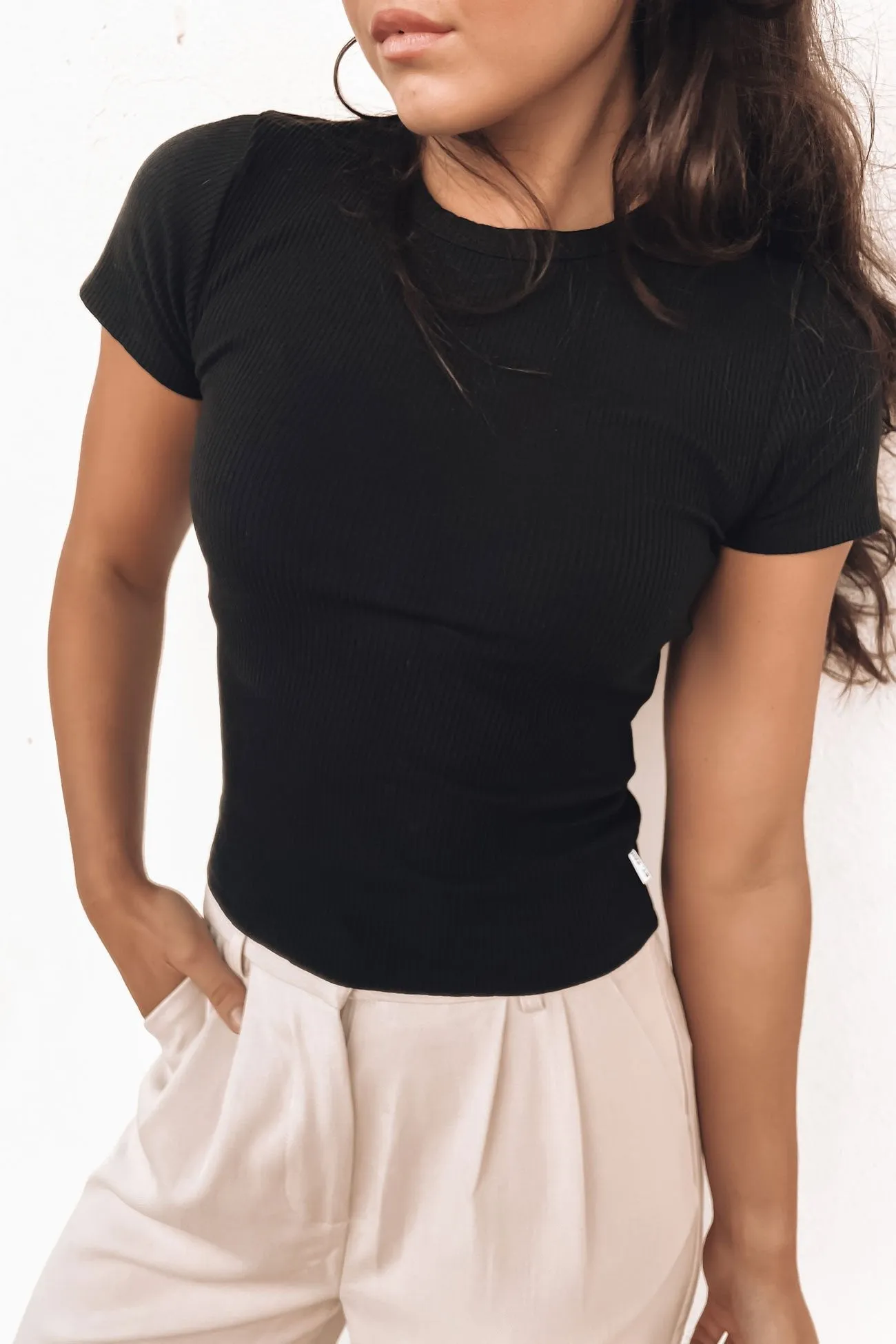 Light Comfort Boat Neck Zah Core Rib Tee Black