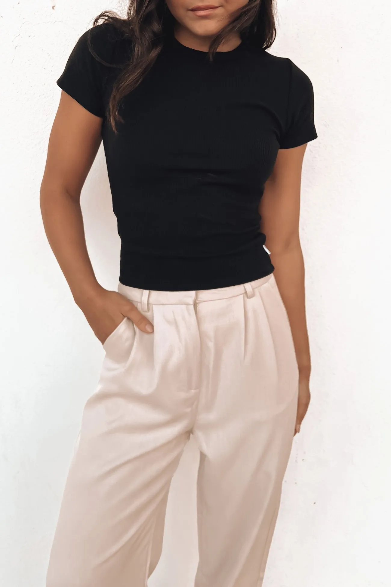 Zah Core Rib Tee Black soft fit