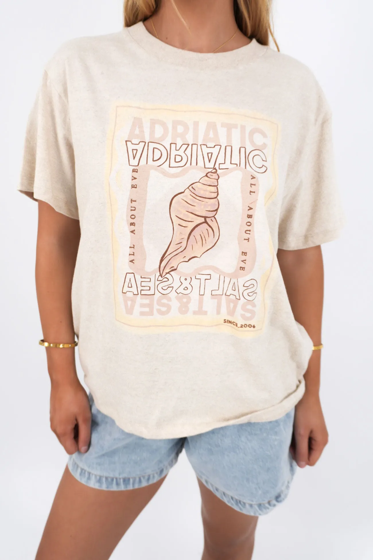 Adriatic Box Tee Natural Light Casual Wear Chic Comfort