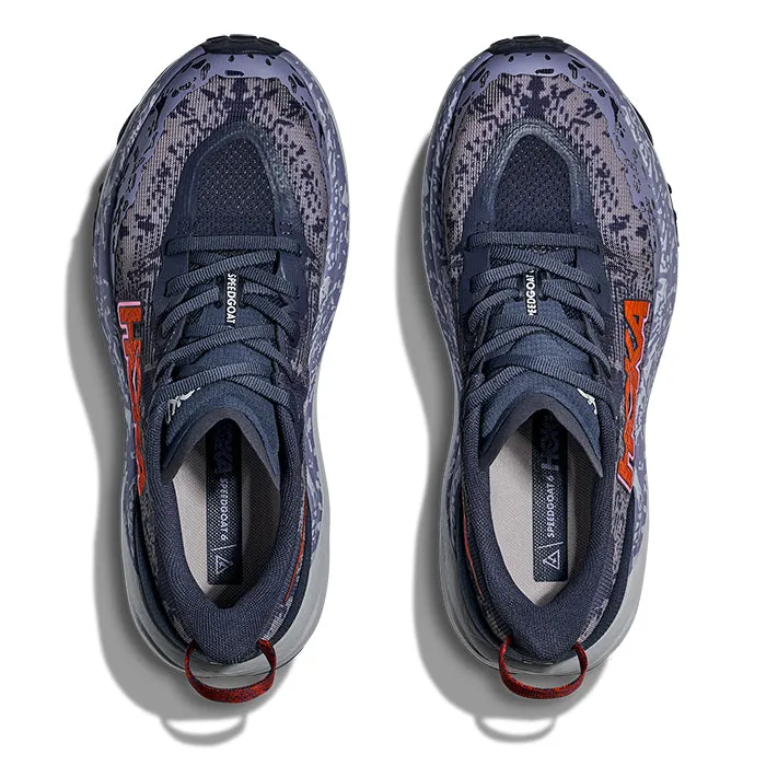 Ventilated Uppers Comfortable ankle support Womens Hoka Speedgoat 6 Wide in Nautical Dusk/Sea Ice