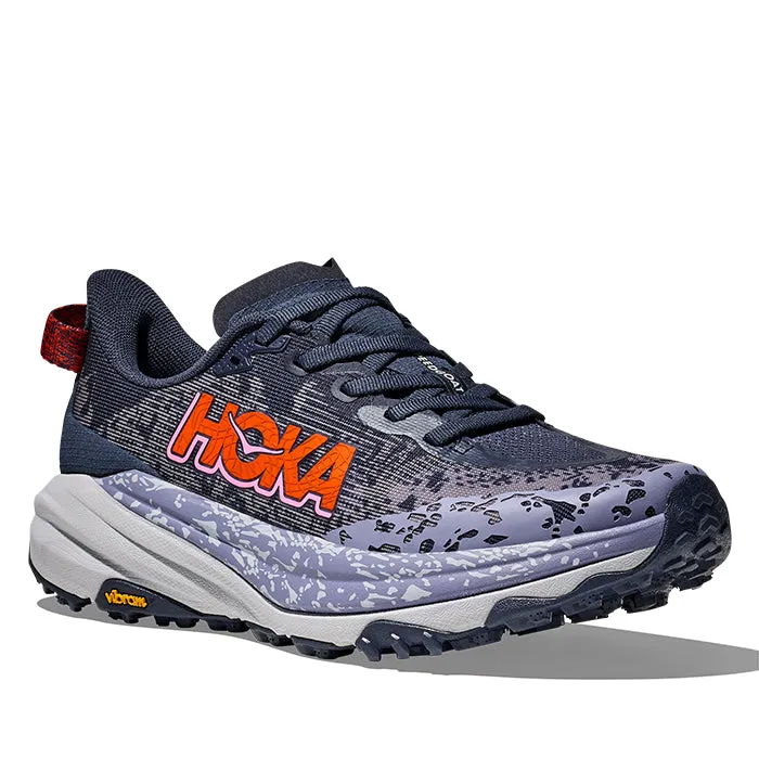 Womens Hoka Speedgoat 6 Wide in Nautical Dusk/Sea Ice Hyperboloid Structure