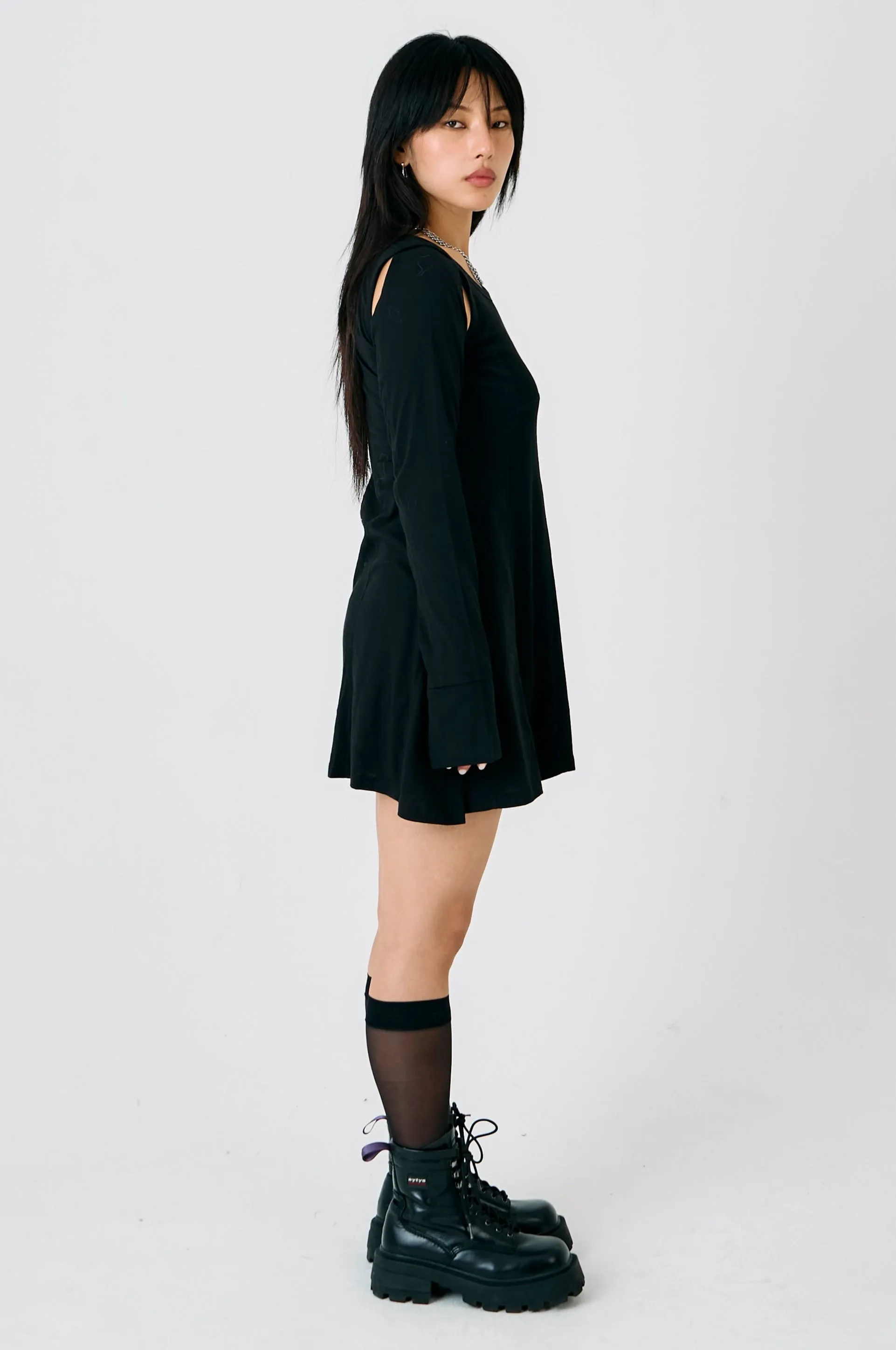 Comfortable Fashion Casual Footwear Agent Cut-Out Mini Dress