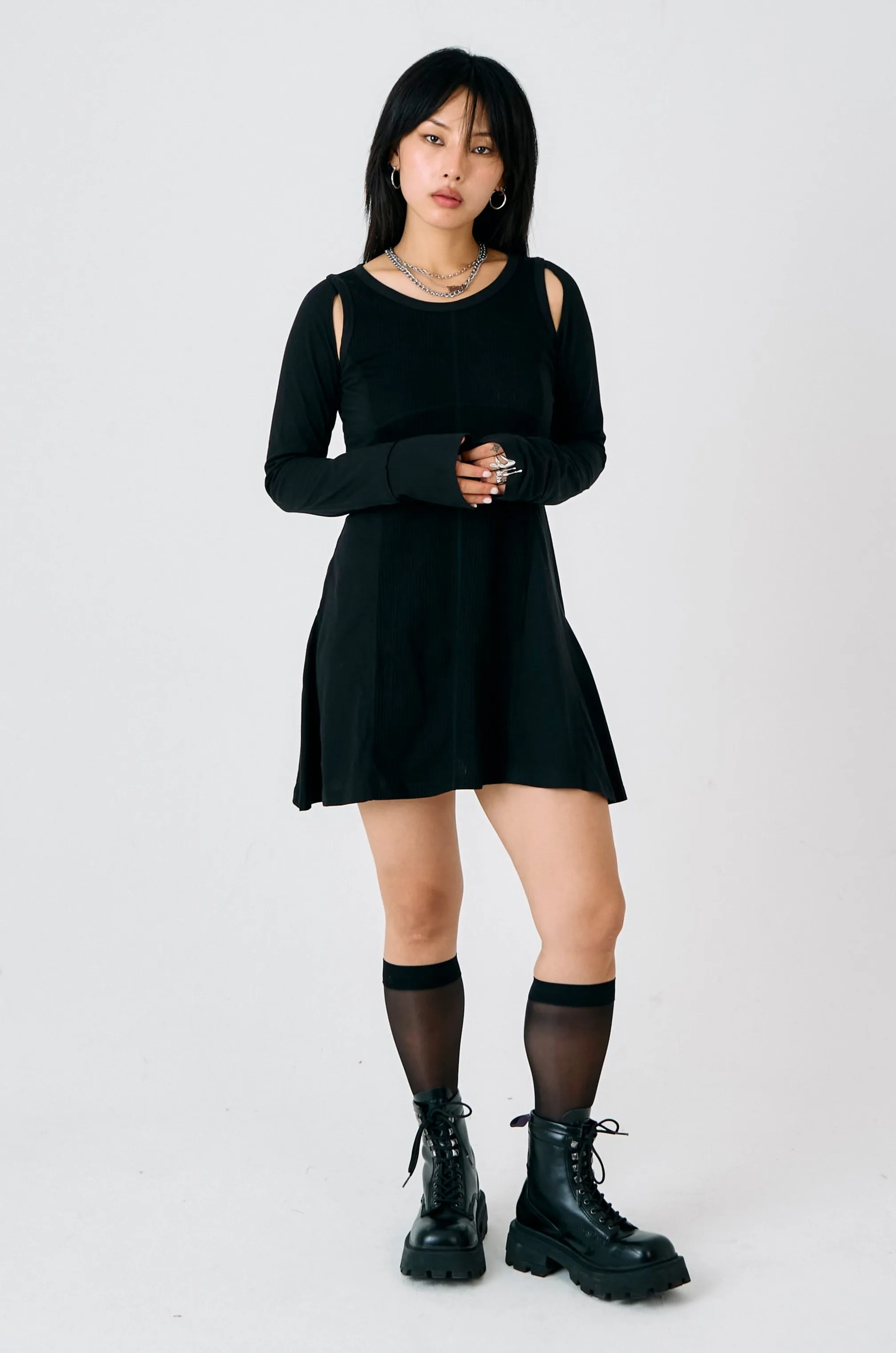 Agent Cut-Out Mini Dress wrinkle free Cozy Sweatshirt