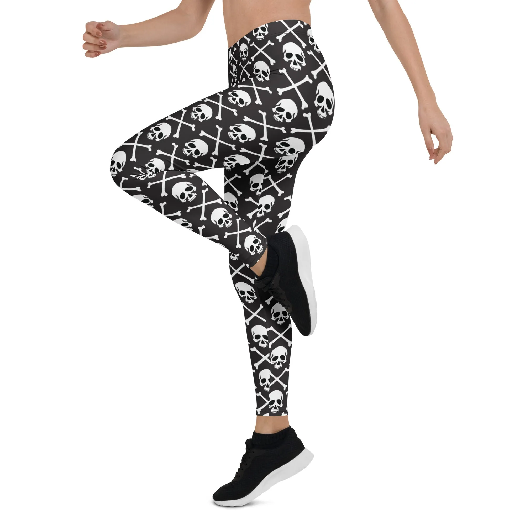 ReadyGOLF: Pirate Flag Women's All-Over Leggings Fitness Lover Stretch Fit