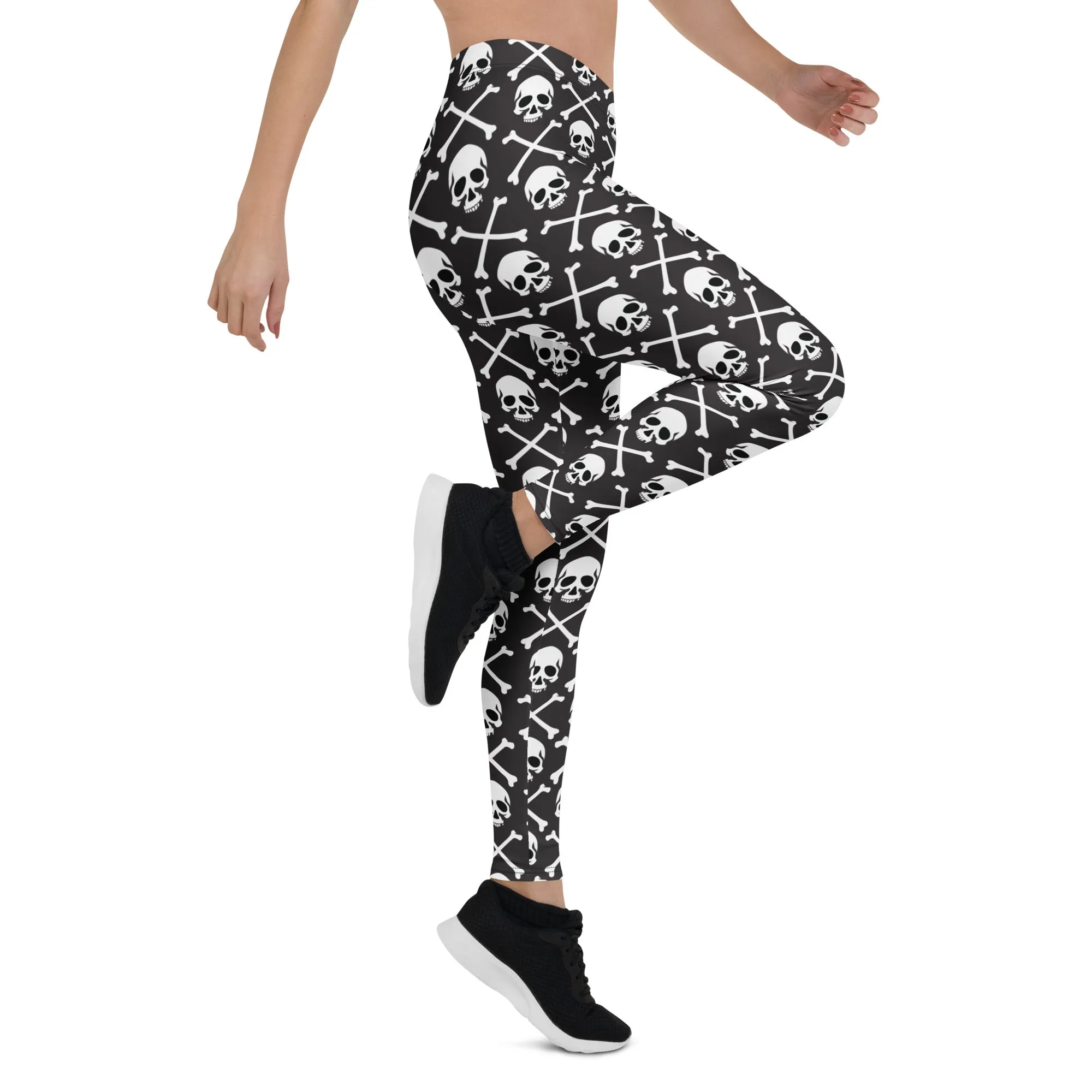 ReadyGOLF: Pirate Flag Women's All-Over Leggings Chill Vibes