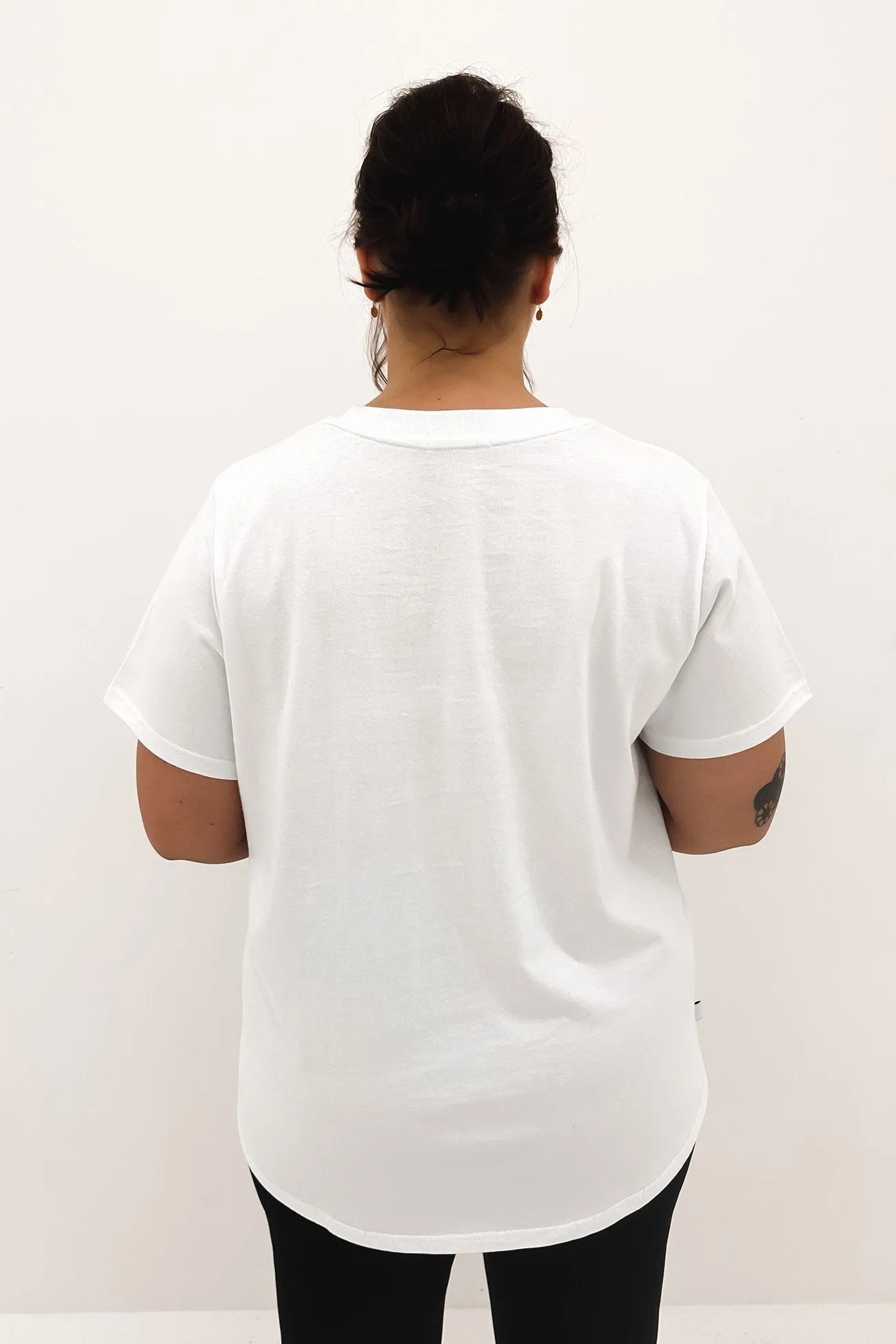 Simple yet stylish Unique Design JNJL Embroidered Logo Tee White