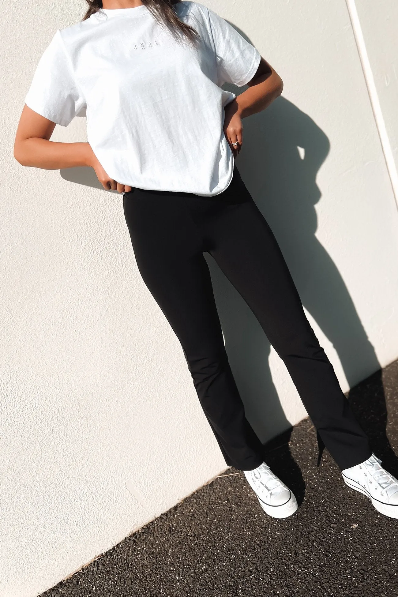 Versatile Fit Cozy Fit Design JNJL Embroidered Logo Tee White