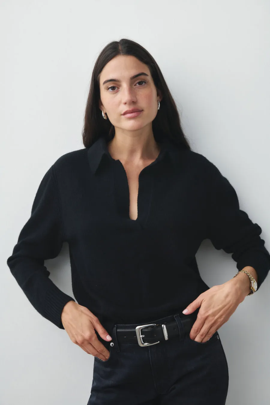 Lightweight Stretch Fabric EcoFriendly Dyeing The Cashmere Polo