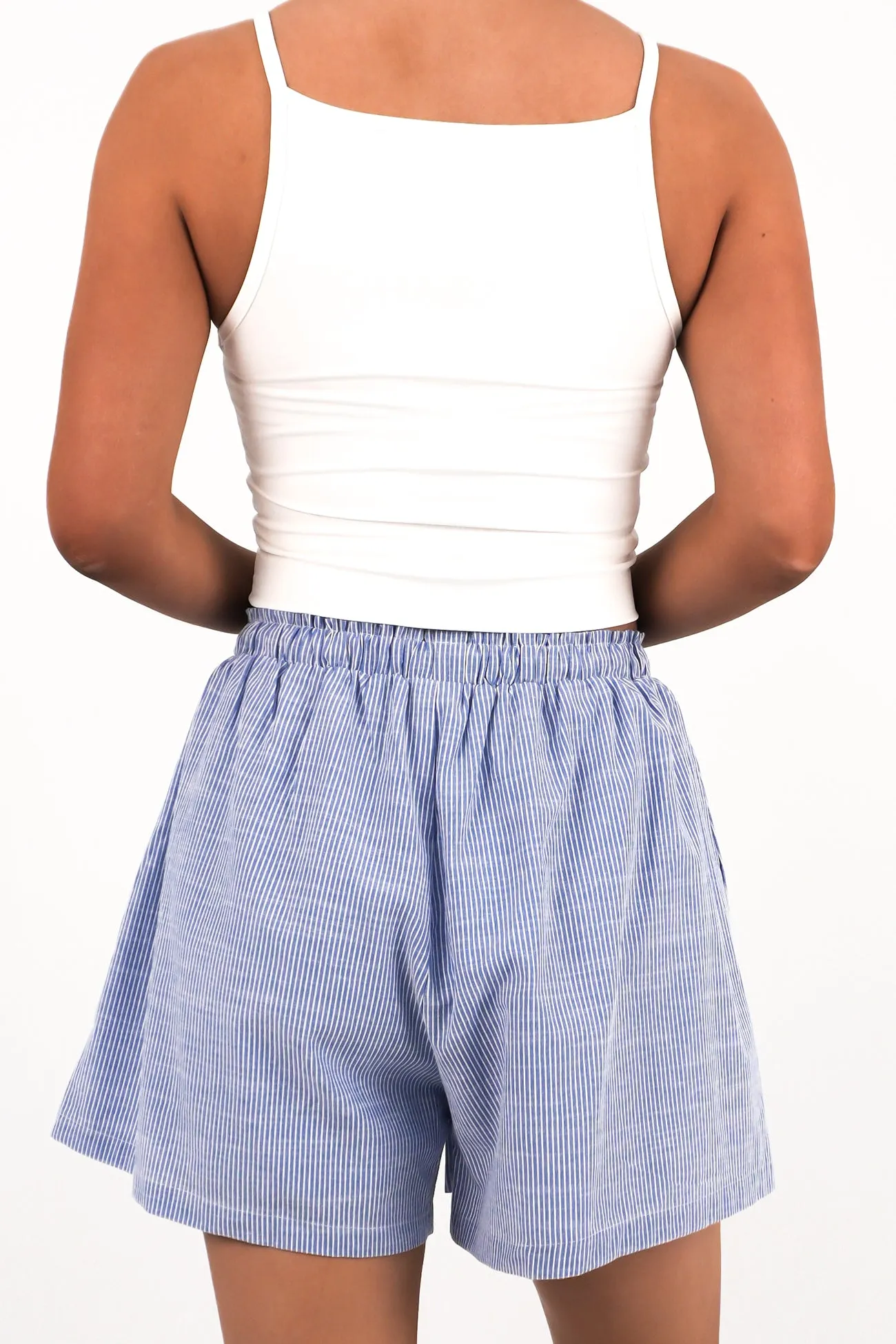 Tactile Feedback Loops Fun Design Gabbi Short Blue Stripe