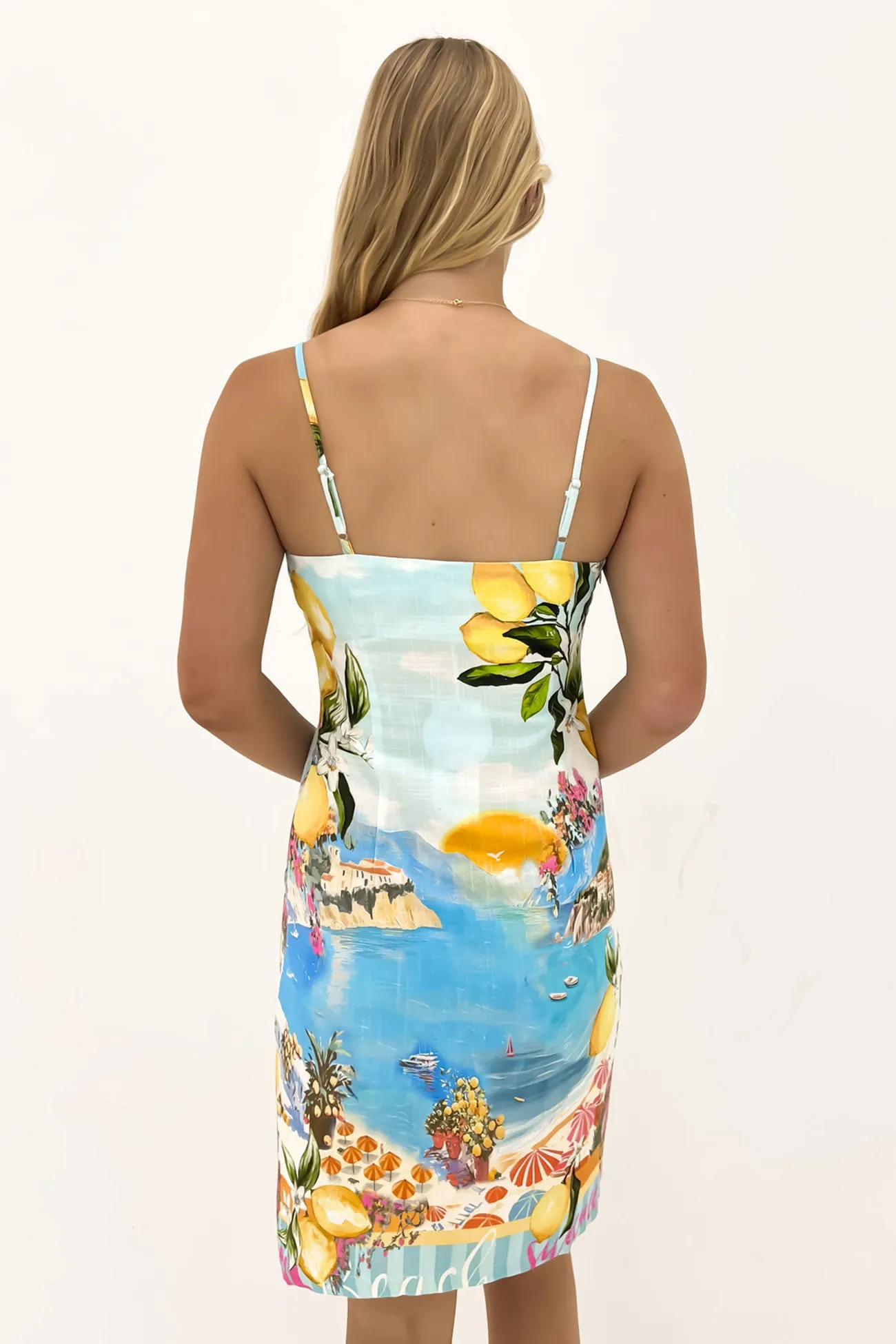 Silky Silhouette Red-Carpet Aleron Mini Dress Lemoncello