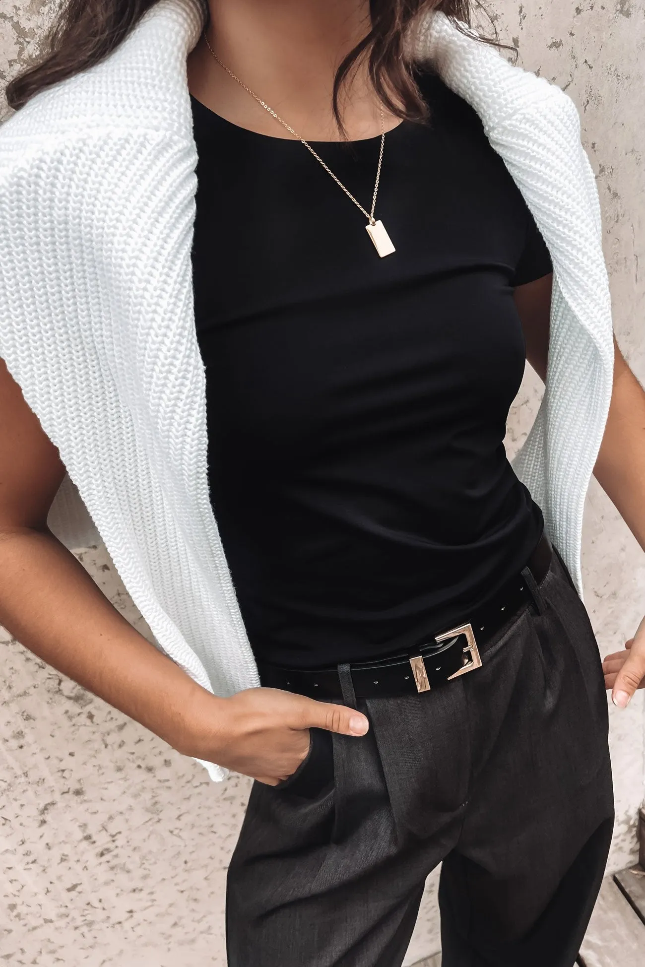 Recycled Polyester Blend Alex Smooth Tee Black