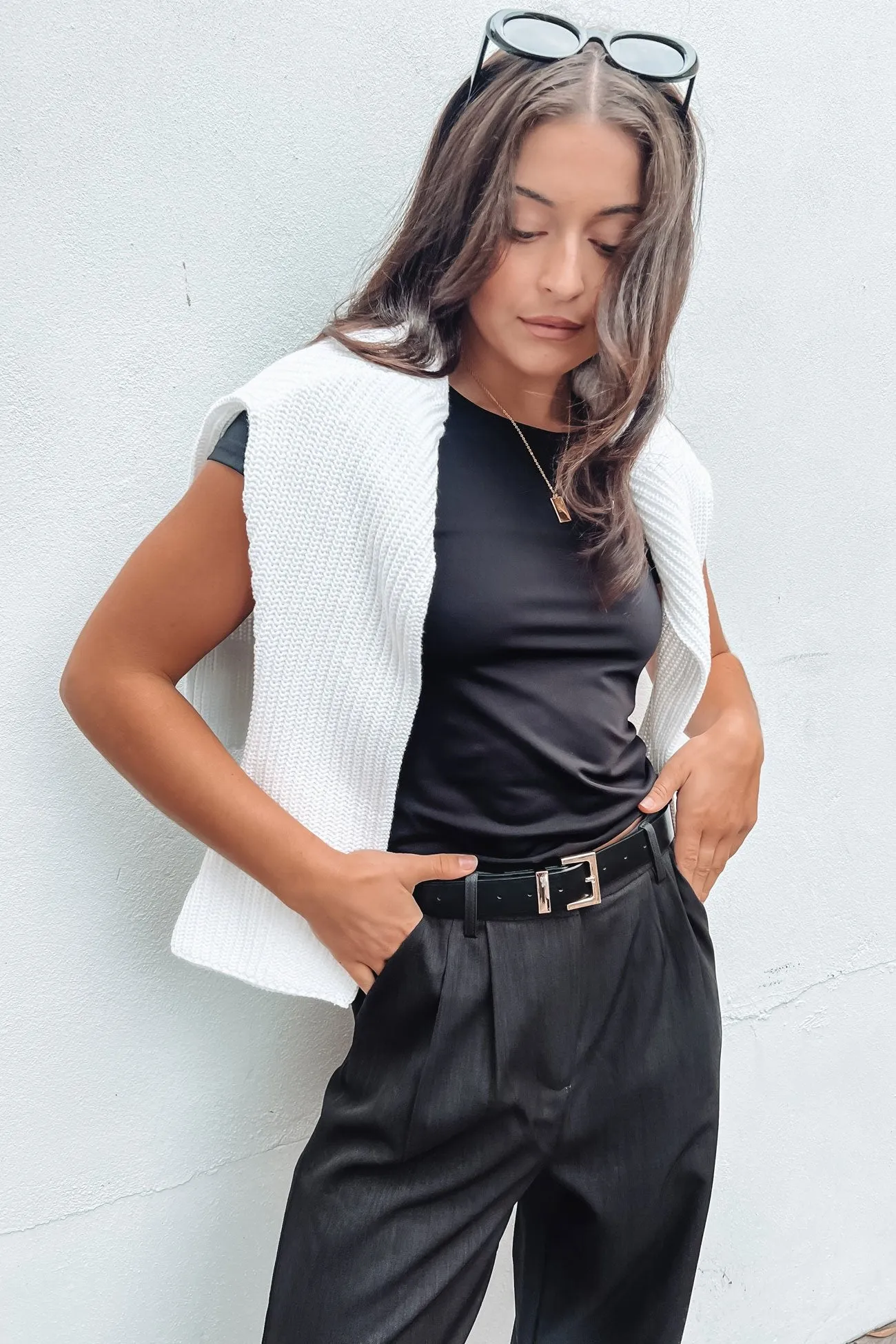 Alex Smooth Tee Black Round neck simplicity