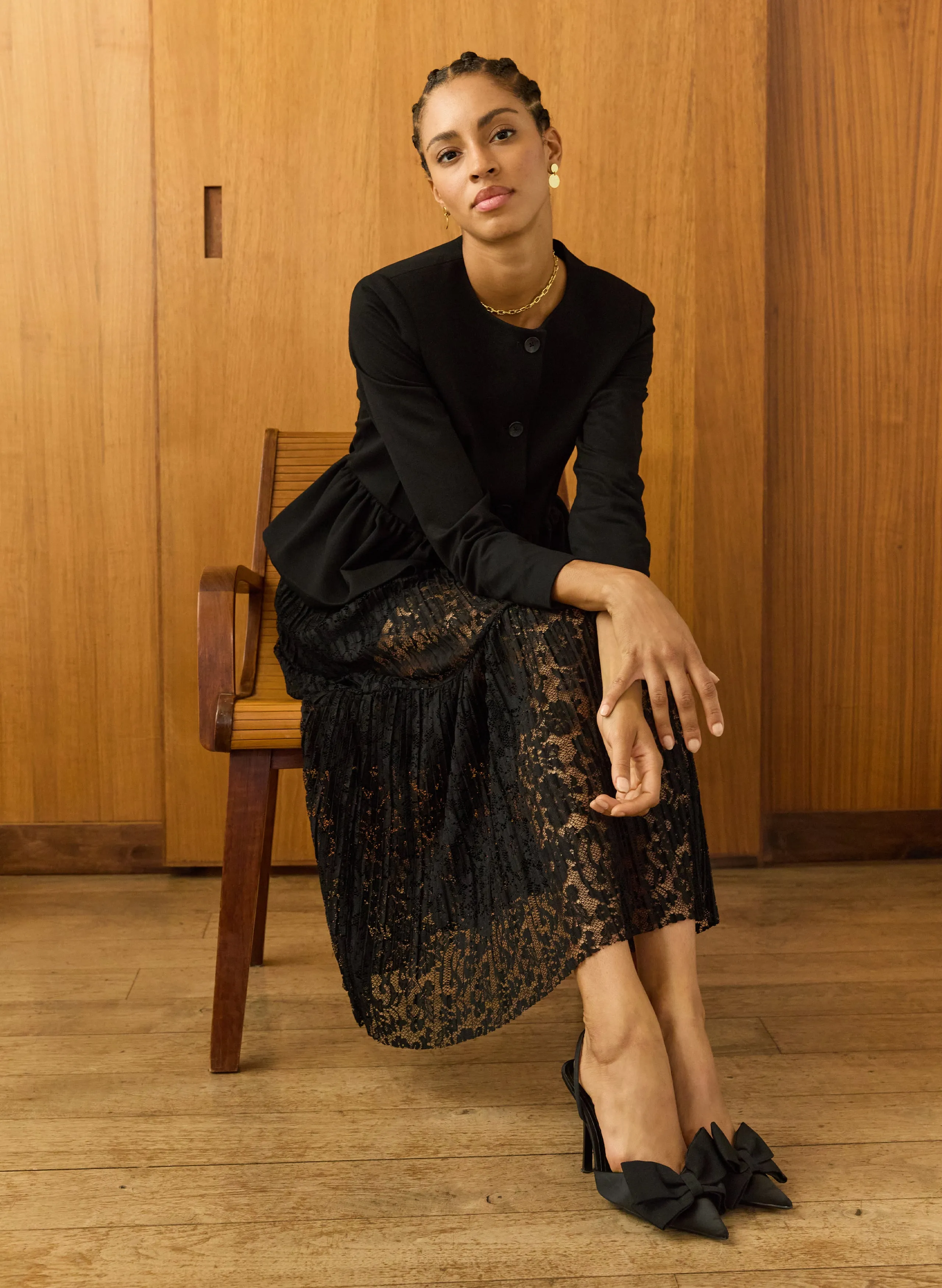 natural fiber Alice Recycled Lace Midi Skirt