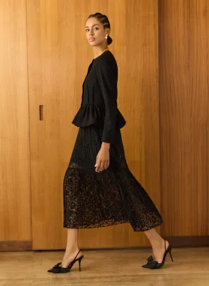 Alice Recycled Lace Midi Skirt Semi Sheer Tonal Layering