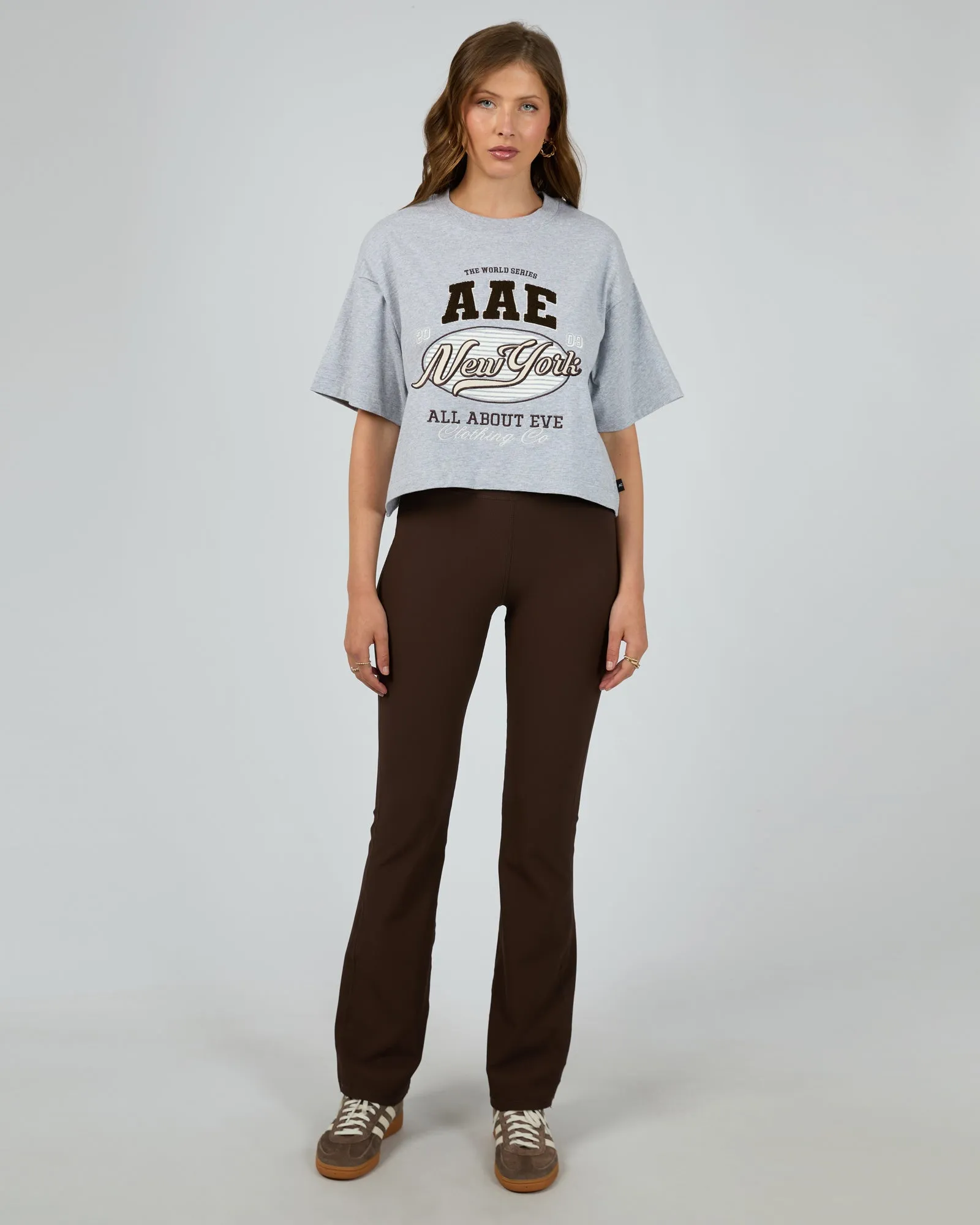 Lightweight Fashion All About Eve Athletica Relaxed Crop Tee Grey Marle