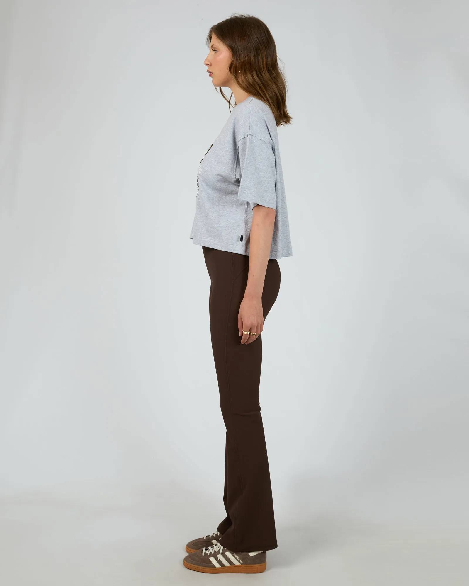 men's clothing All About Eve Athletica Relaxed Crop Tee Grey Marle