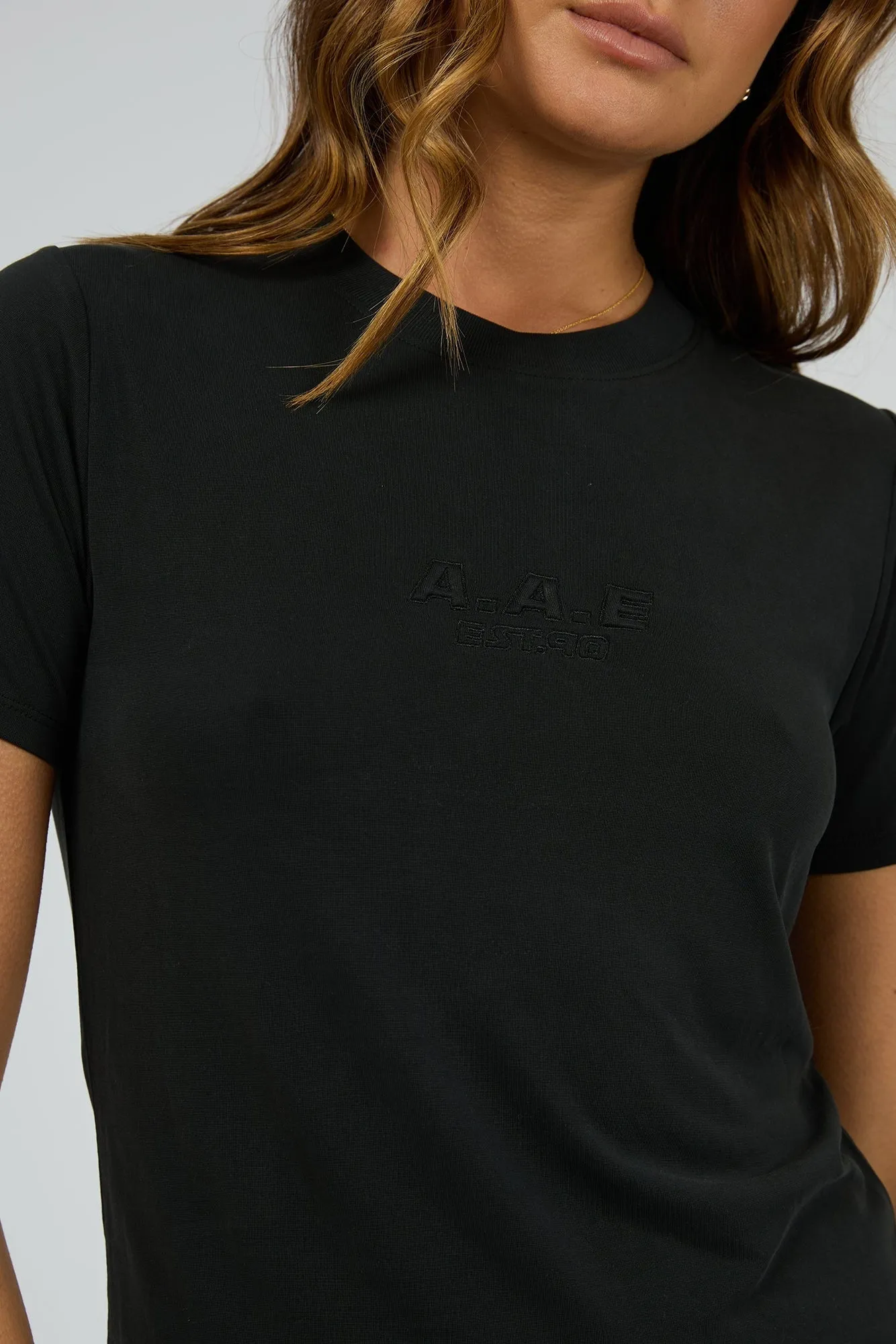 All About Eve Luxe Active Tee Black Ultimate Comfort Sublimation Resistant Fabric