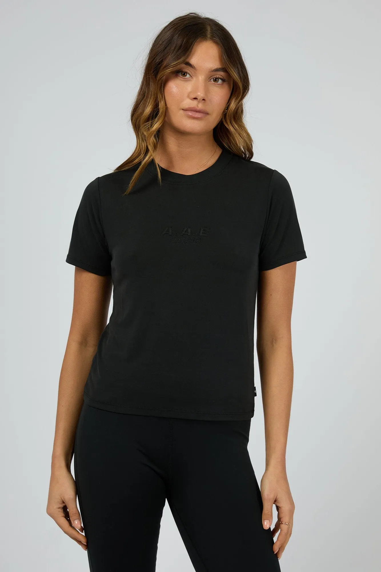 All About Eve Luxe Active Tee Black Good stretch Durable Colorfast Finish