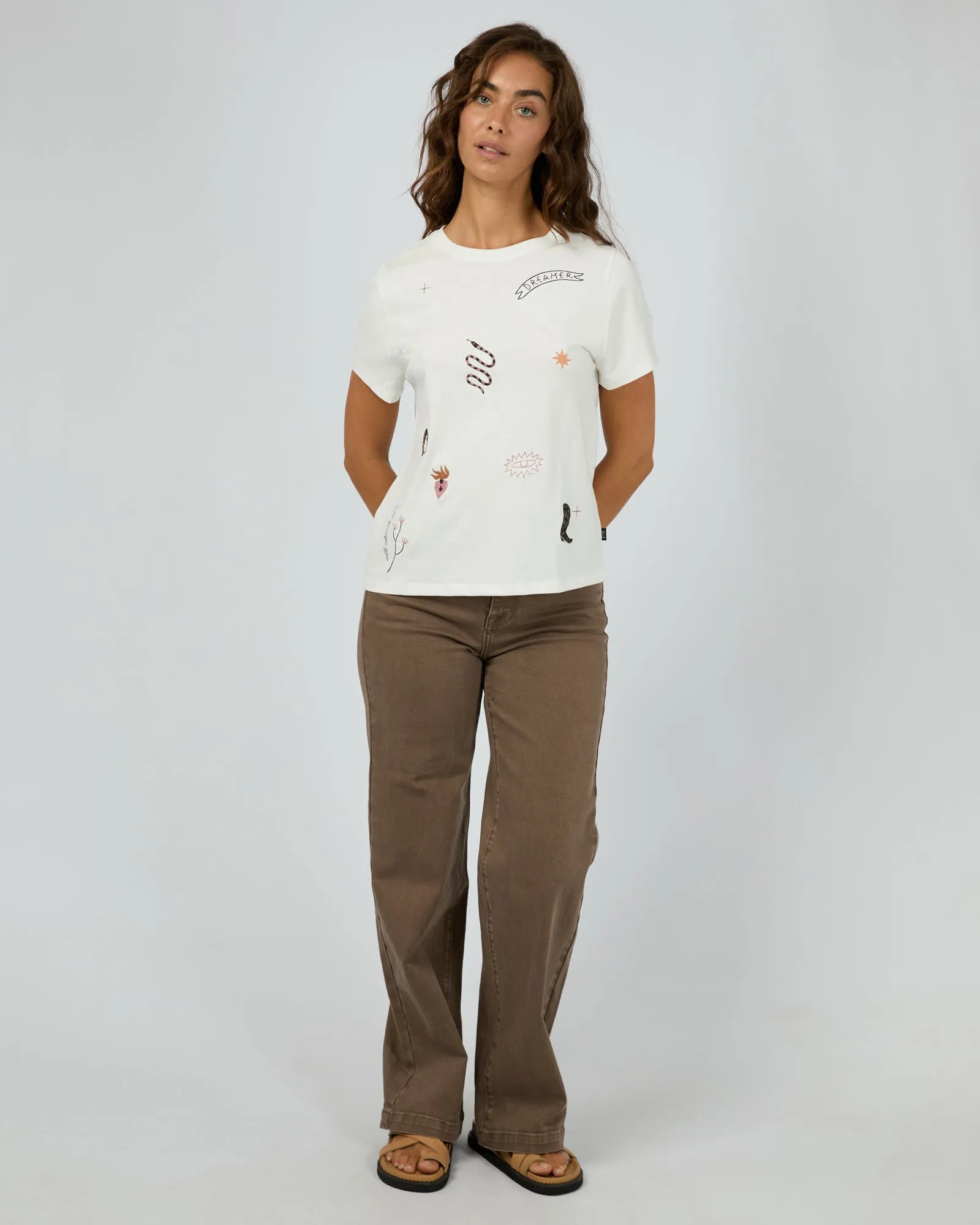 All About Eve Western Dreamer Regular Tee Vintage White City Fashion Look Low Impact Processing